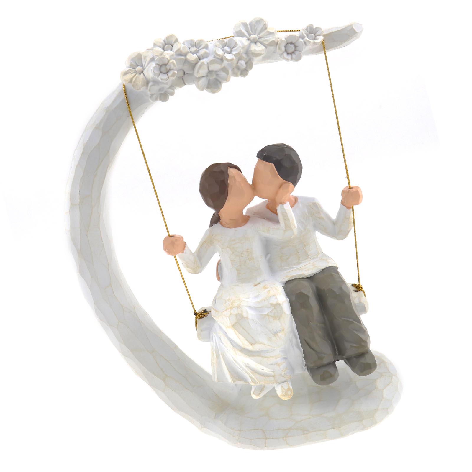 Modern Liebespaar Skulptur Dekofigur Küssen Schaukel Statue Hochzeit