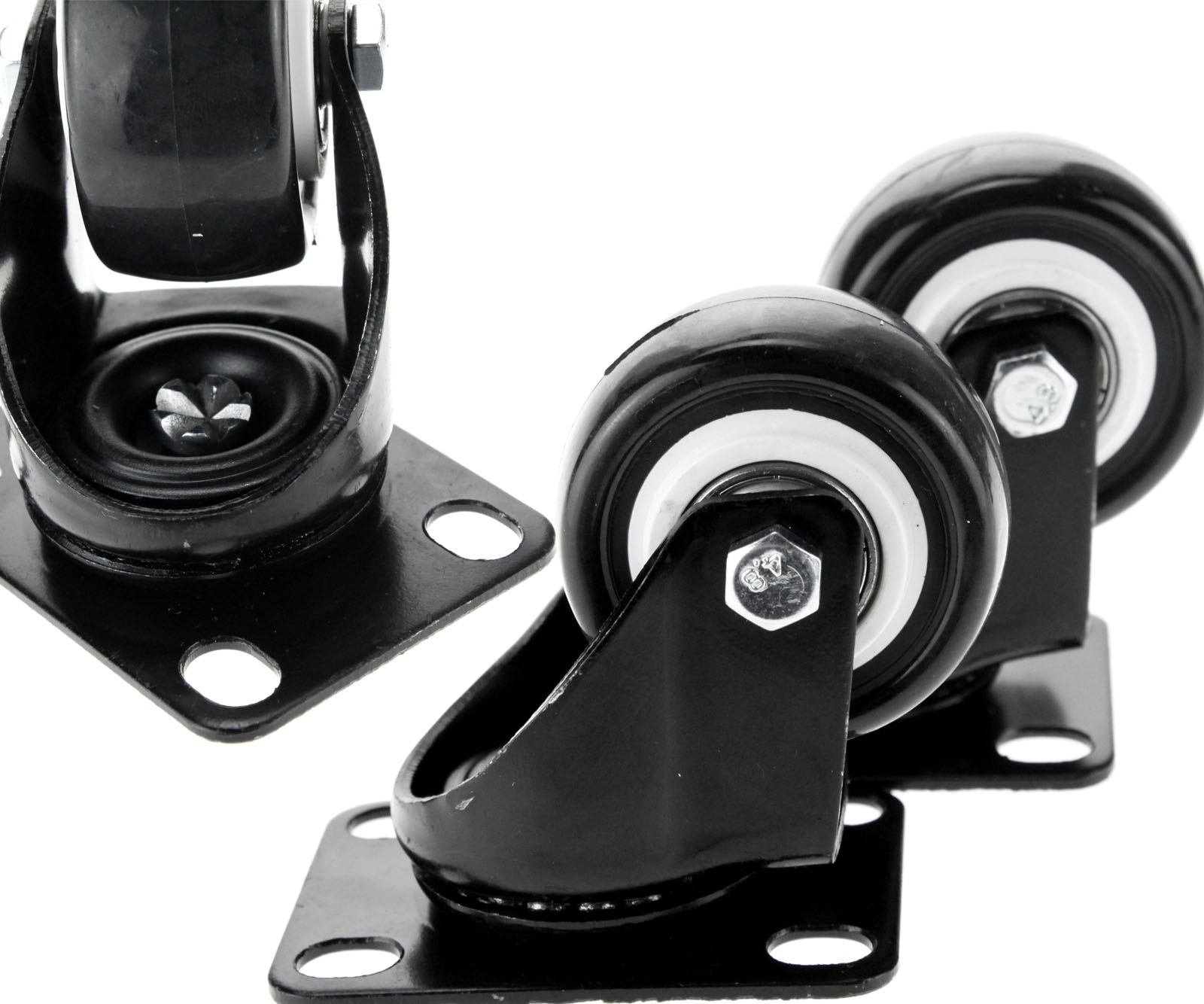 4 x 2 inch Heavy Duty PU Swivel Castor Wheels With Brake 50mm Load 50KG