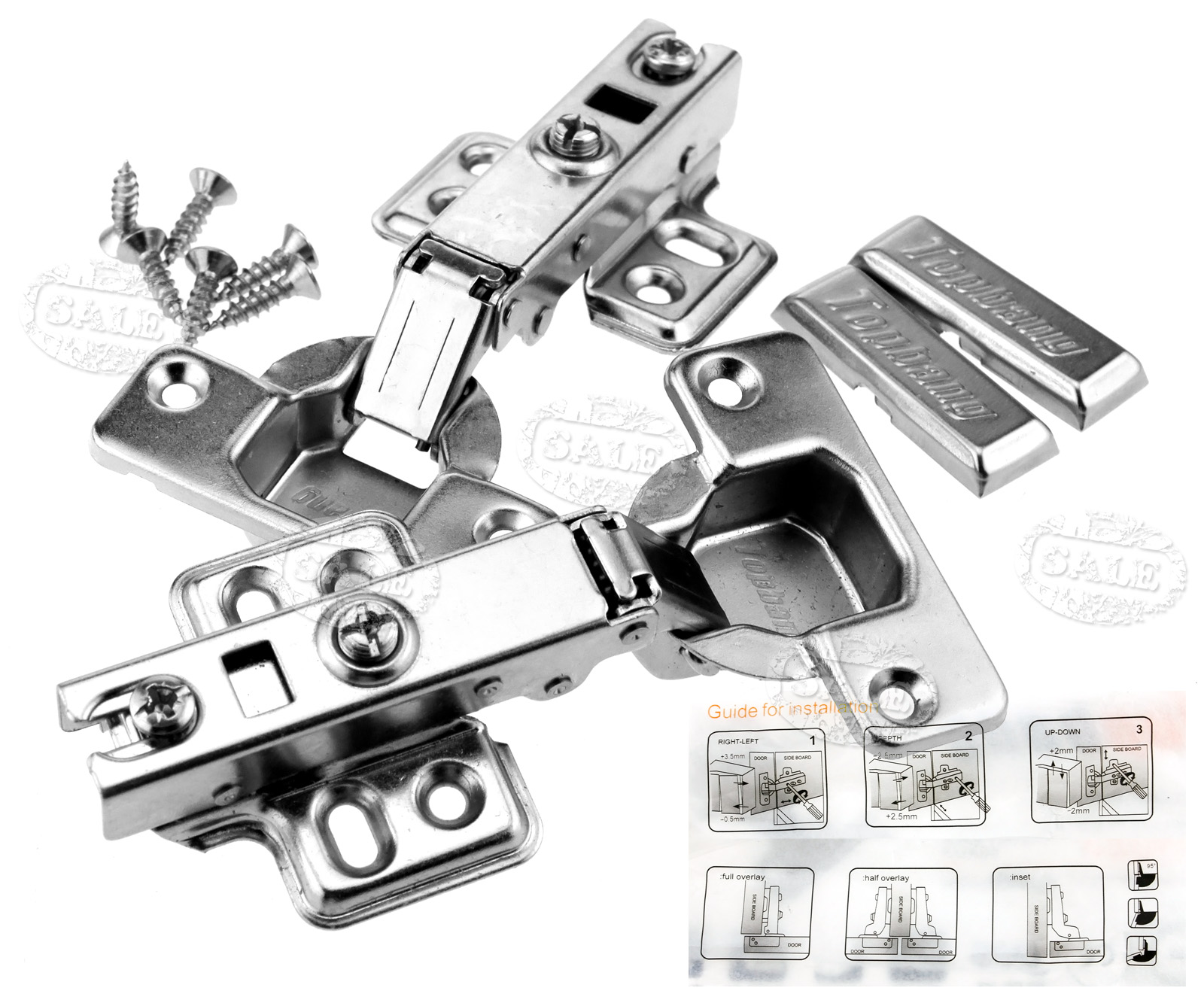 GTV Soft Close Kitchen Door Hinge Plate & Screws for 1825mm