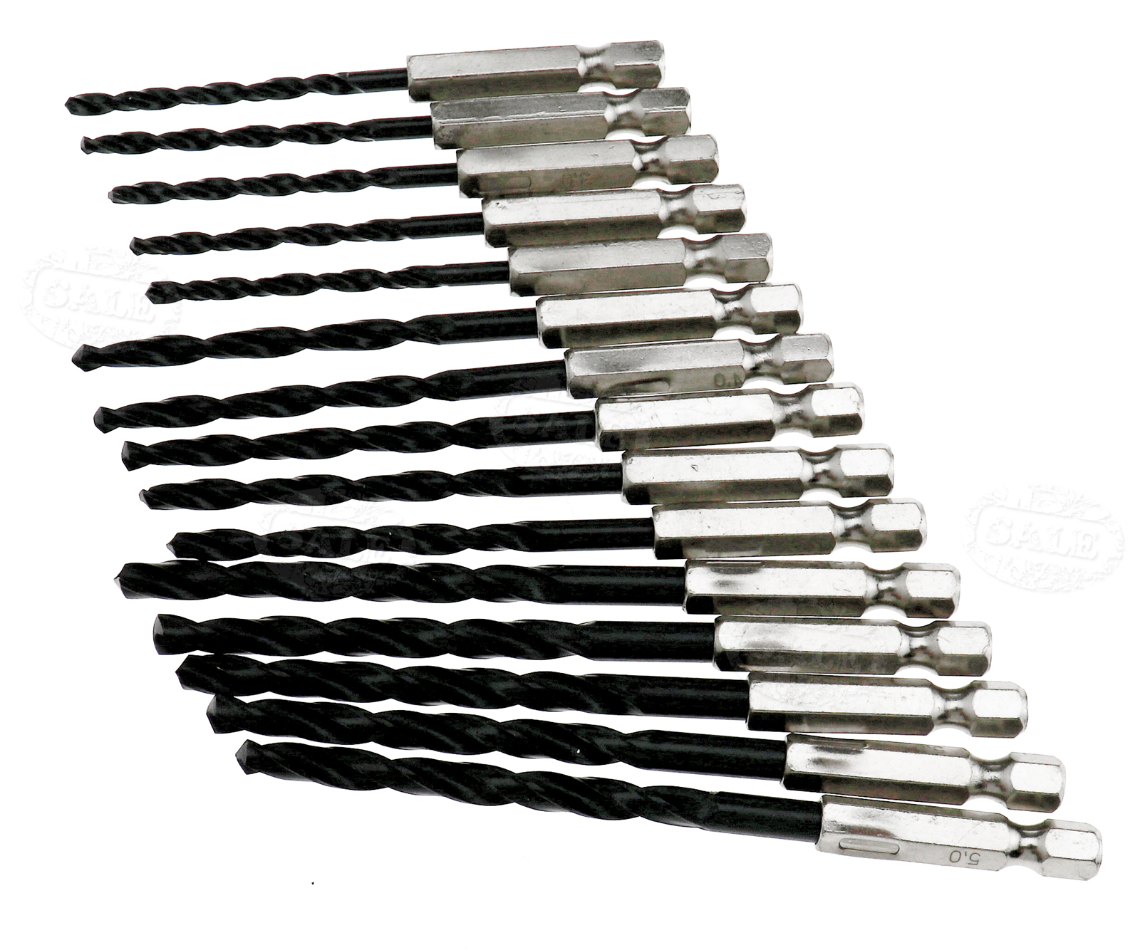 15pcs 1/4" HSS Quick Change Hex Shank Titanium Cobalt Coated Drill Bit