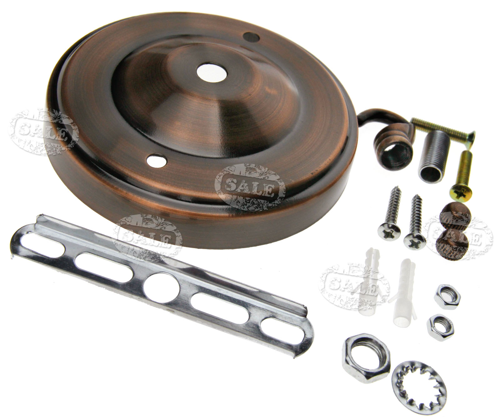 2stk Deckenhaken Platte Wandhaken Halterung für Deckenlampe Rot Messing