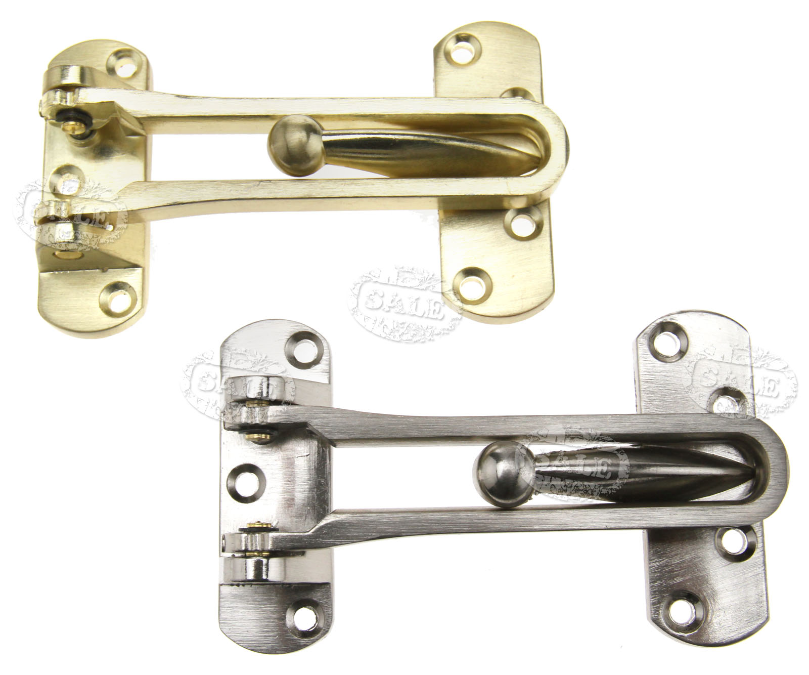 Door Chain Restrictor Lock Gold Silver With Screws Heavy Duty Easy