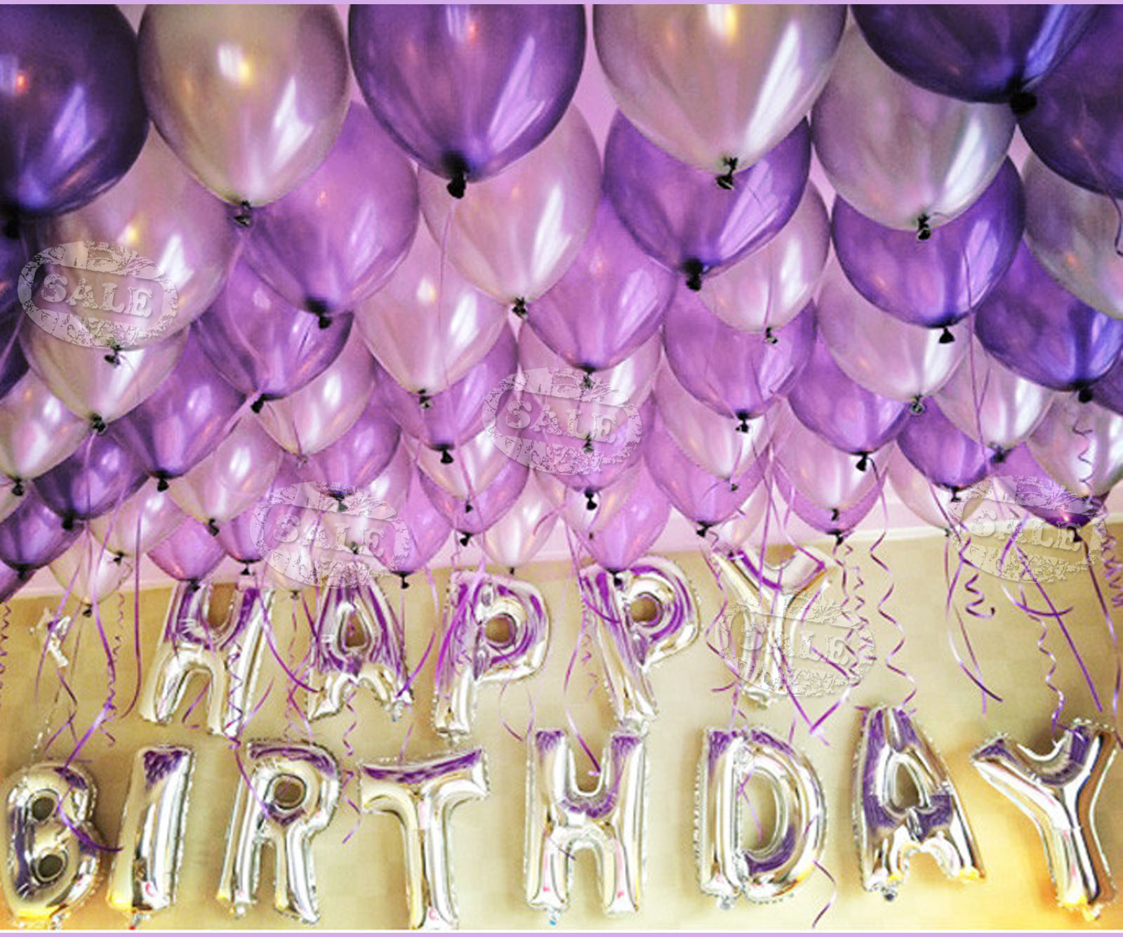 Silver Happy Birthday Letters Birthday Party Balloons 100 Latex