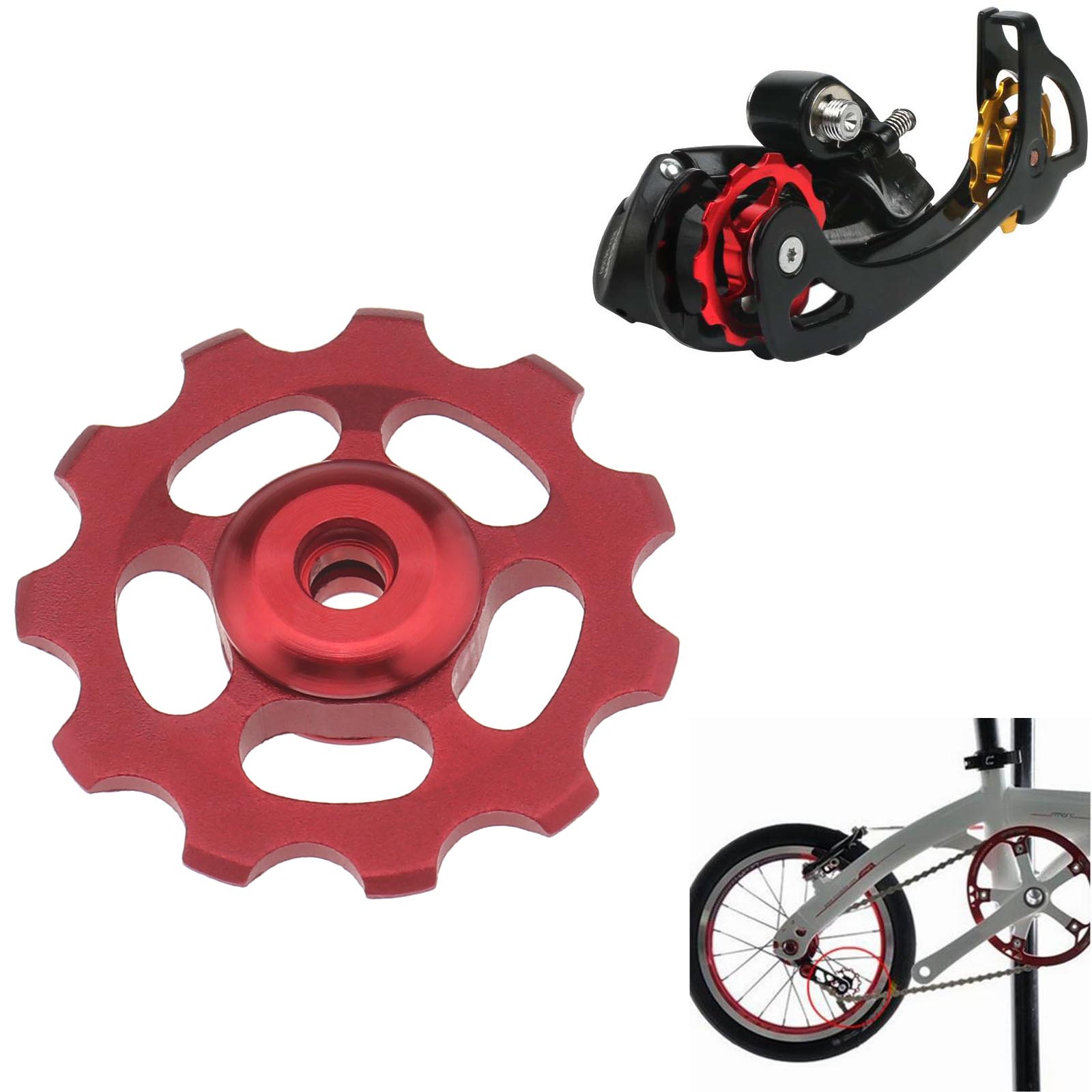 2Pcs Aluminum 11T Jockey Pulley Wheel Mountain Bike Bicycle Rear