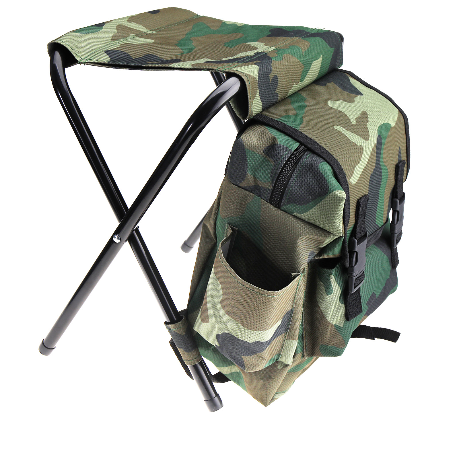 Details About Fishing Ng Bag Backpack Camping Foldable Stool Seat Chair Kit Camo Outdoor