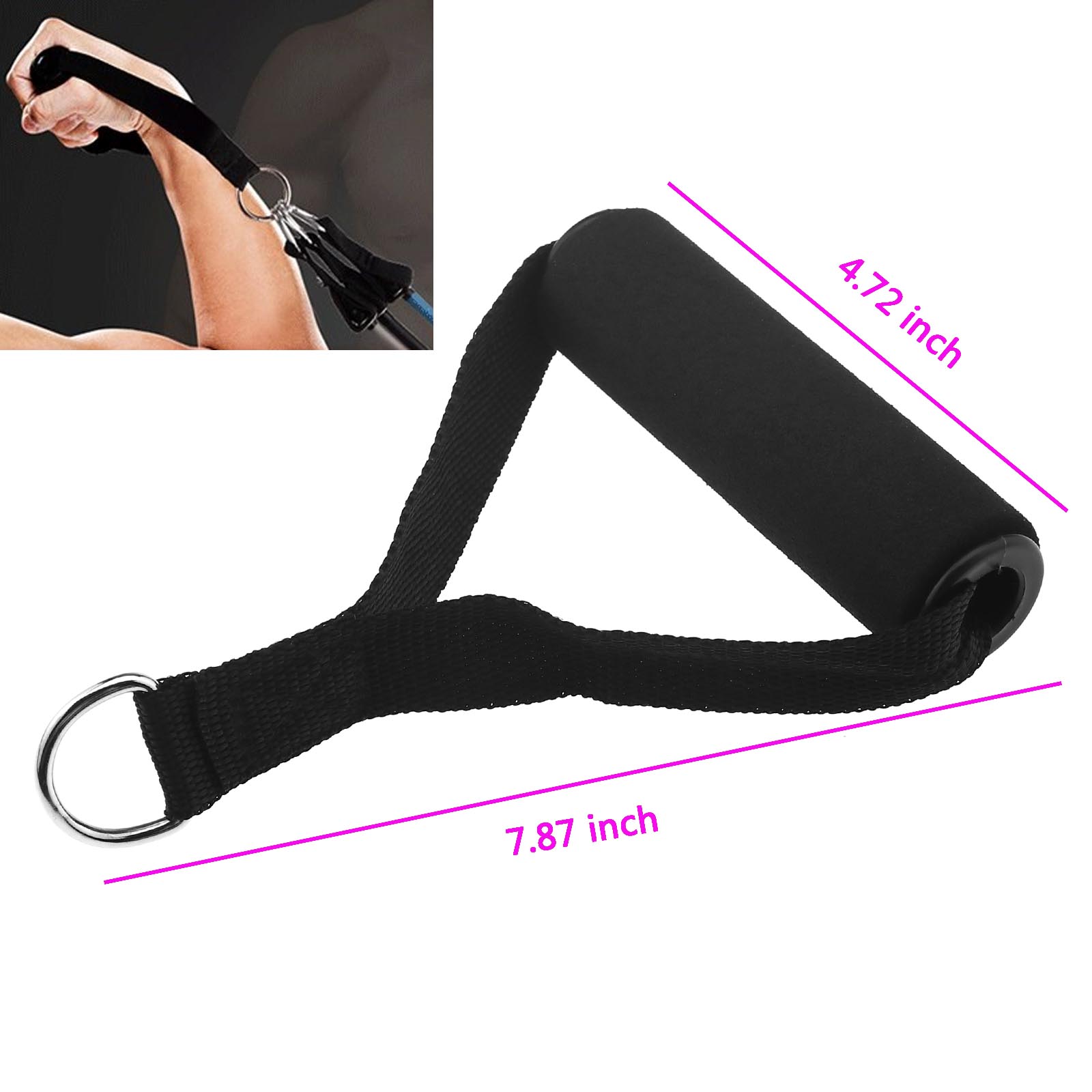 4pcs Black Resistance Band Handle Training For Gym Yoga Strength