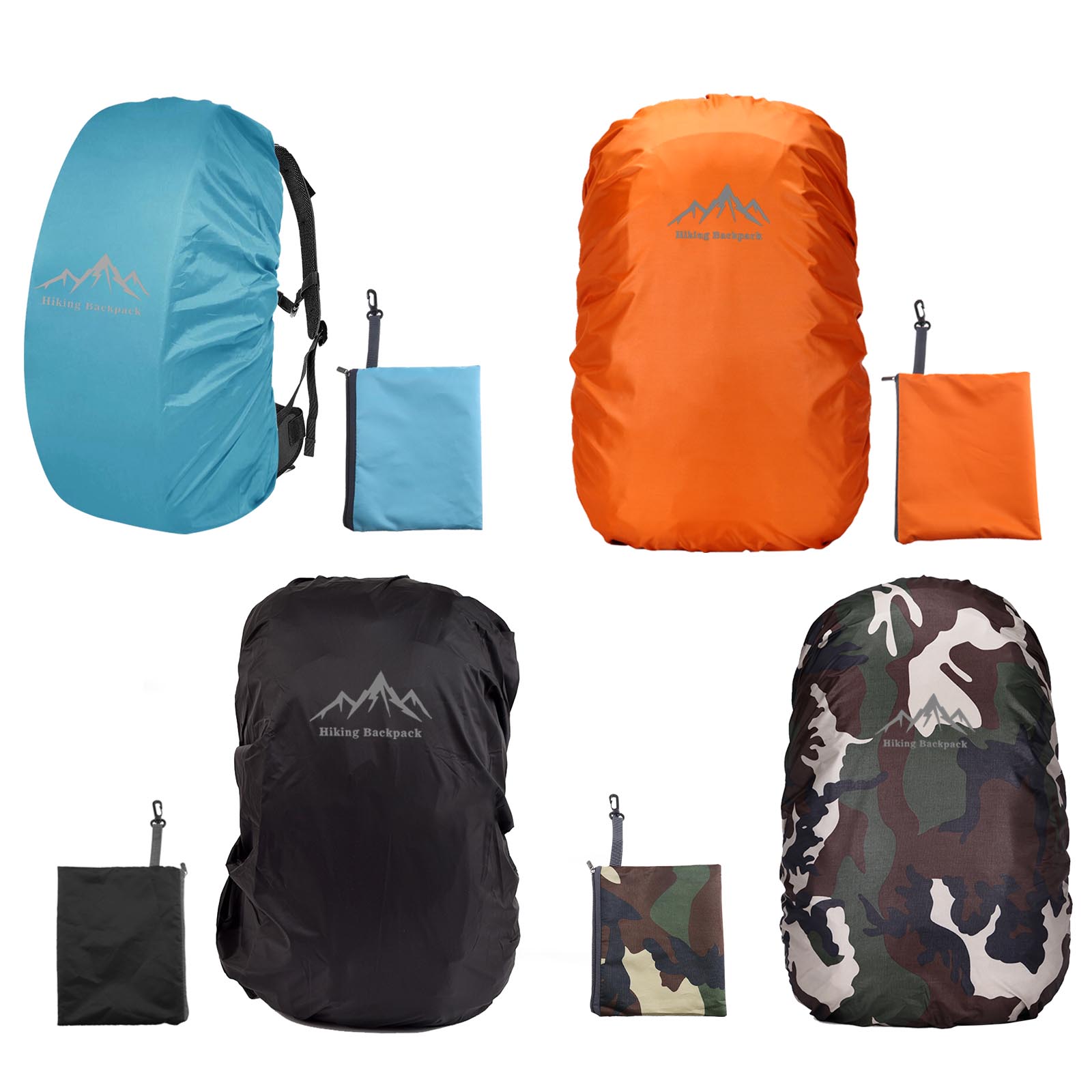 1x SchwarzTarnungBlauOrange Rucksack Regenschutz 1x SchwarzTarnungBlauOrange Rucksack Regenschutz