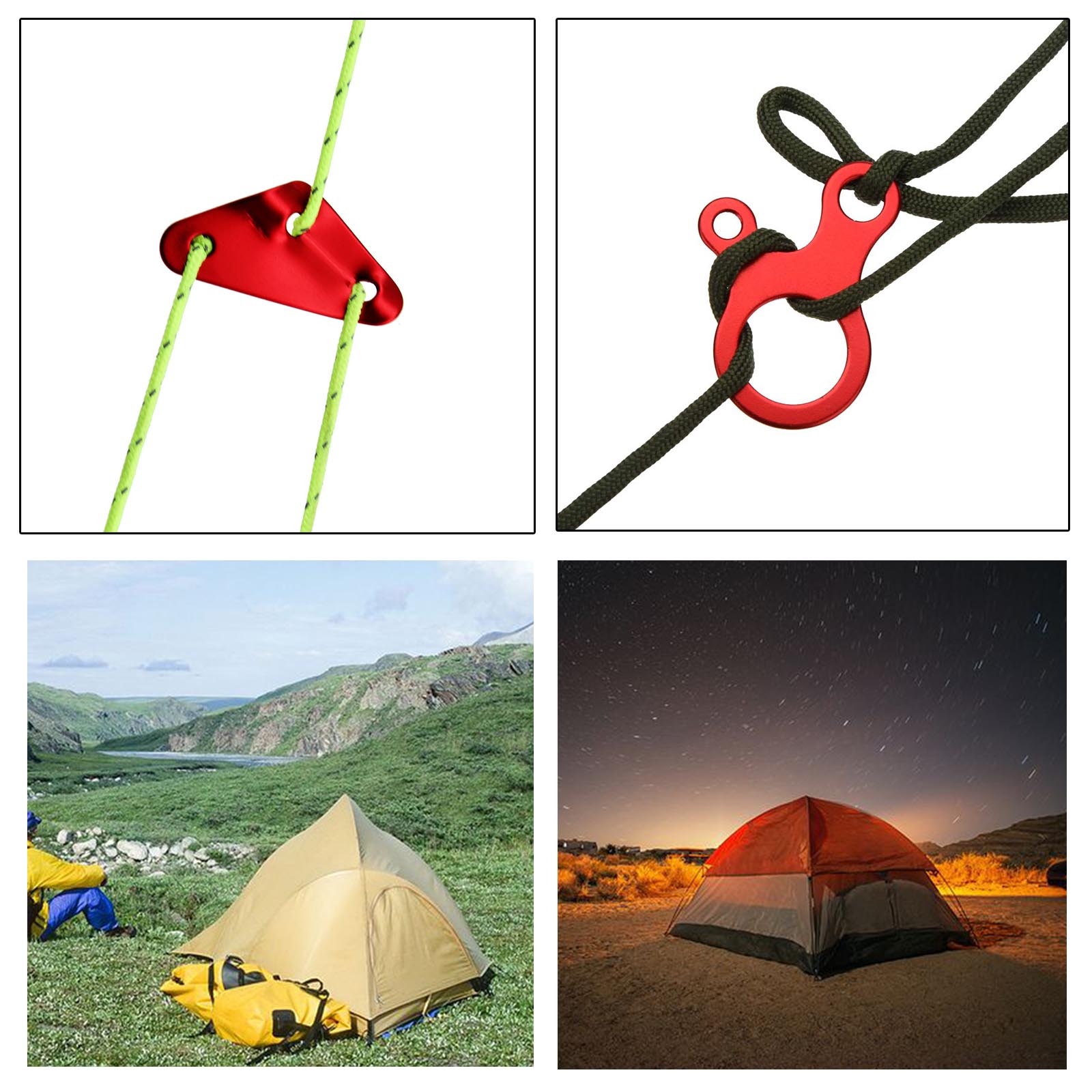 40Pcs Guy Line Tightener Tent Rope Fastener Tightener for Tent Hiking