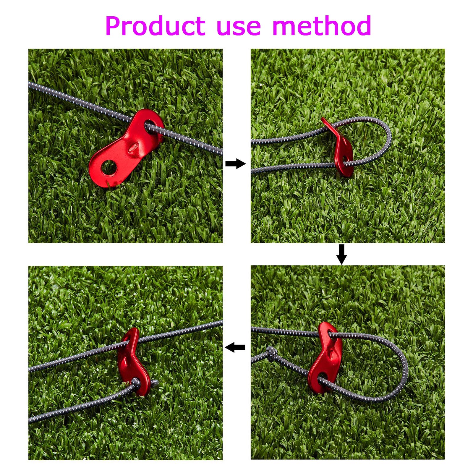 40Pcs Guy Line Tightener Tent Rope Fastener Tightener for Tent Hiking