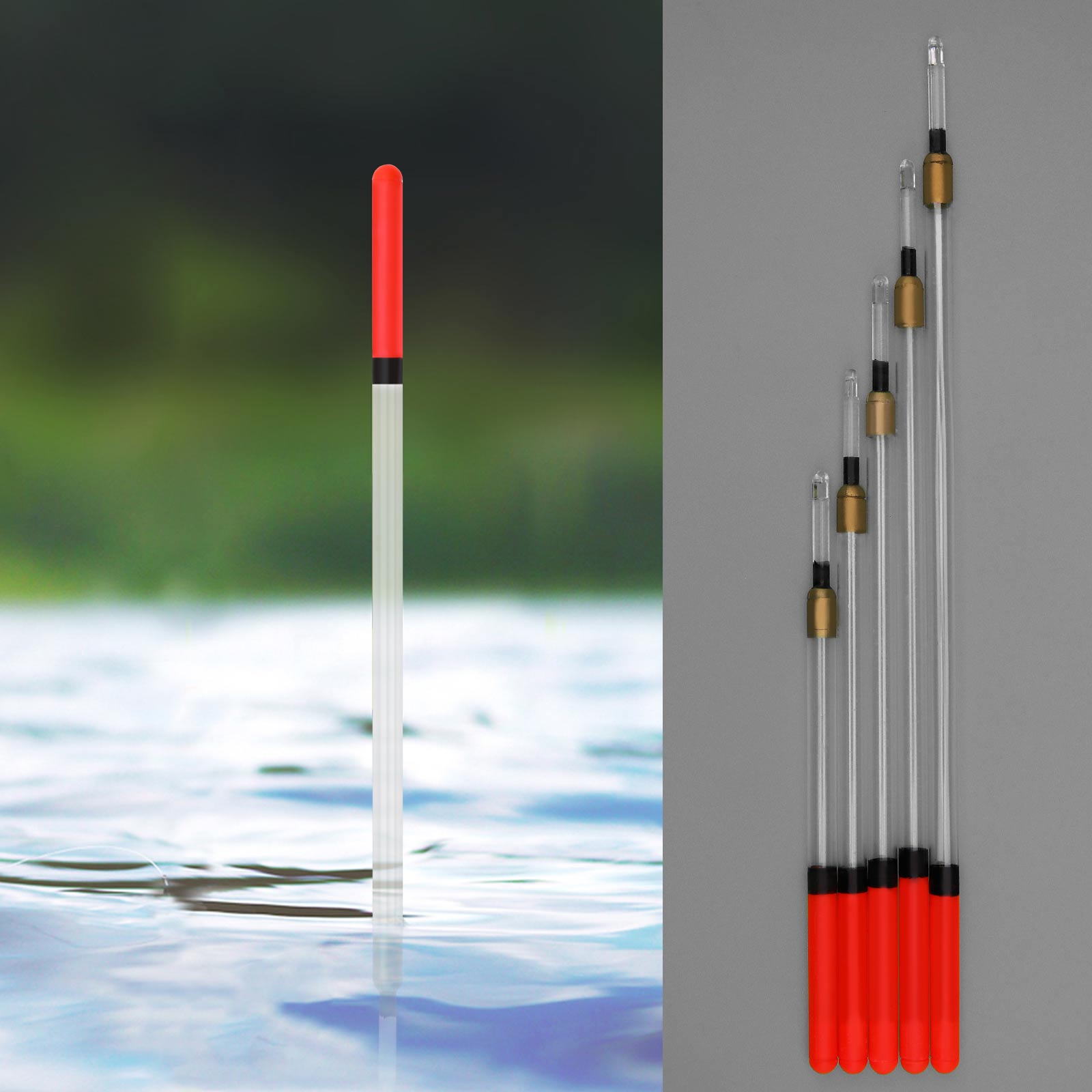 20Pcs Fishing Tackle Clear Waggler Floats Kit 11cm 13cm 15cm 17cm 19cm