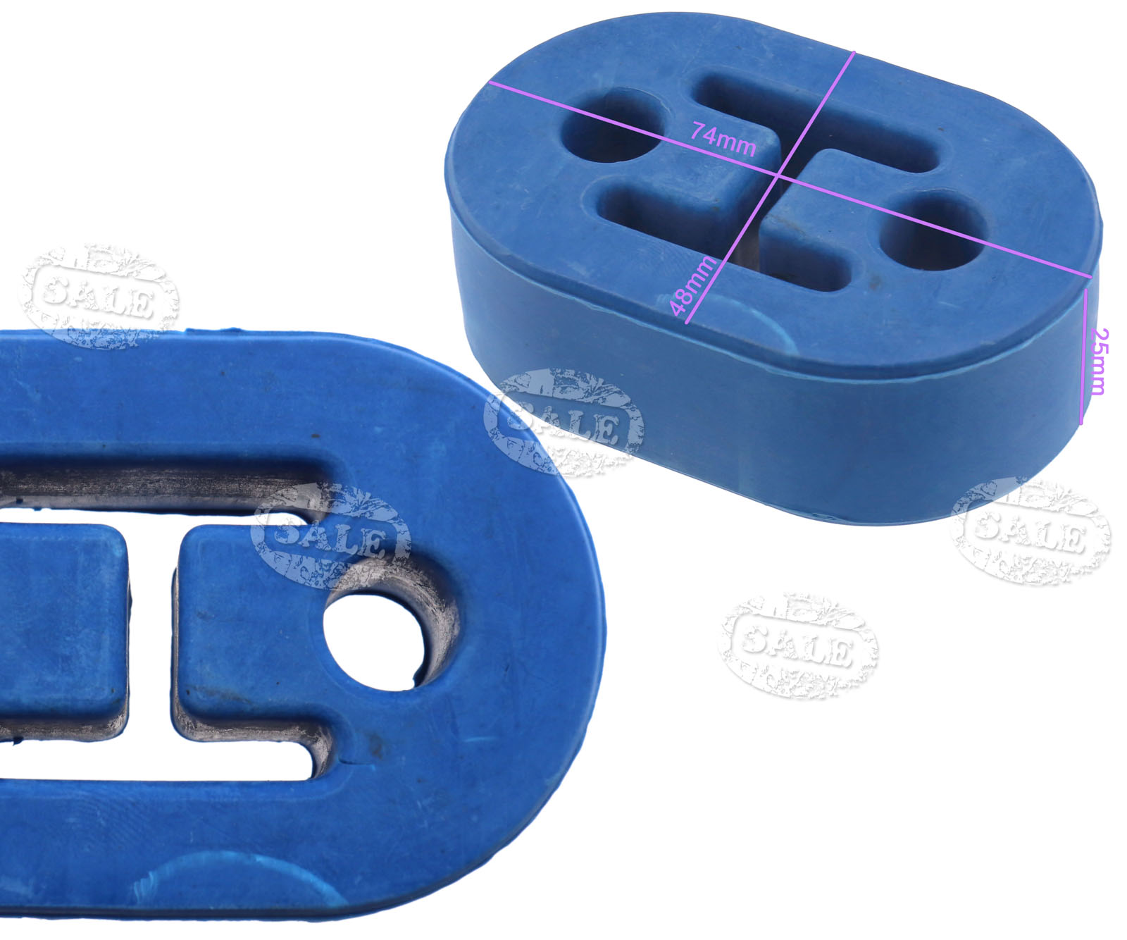 2 Holes Blue Heavy Duty Rubber Exhaust Mount Brackets Hangers Universal eBay