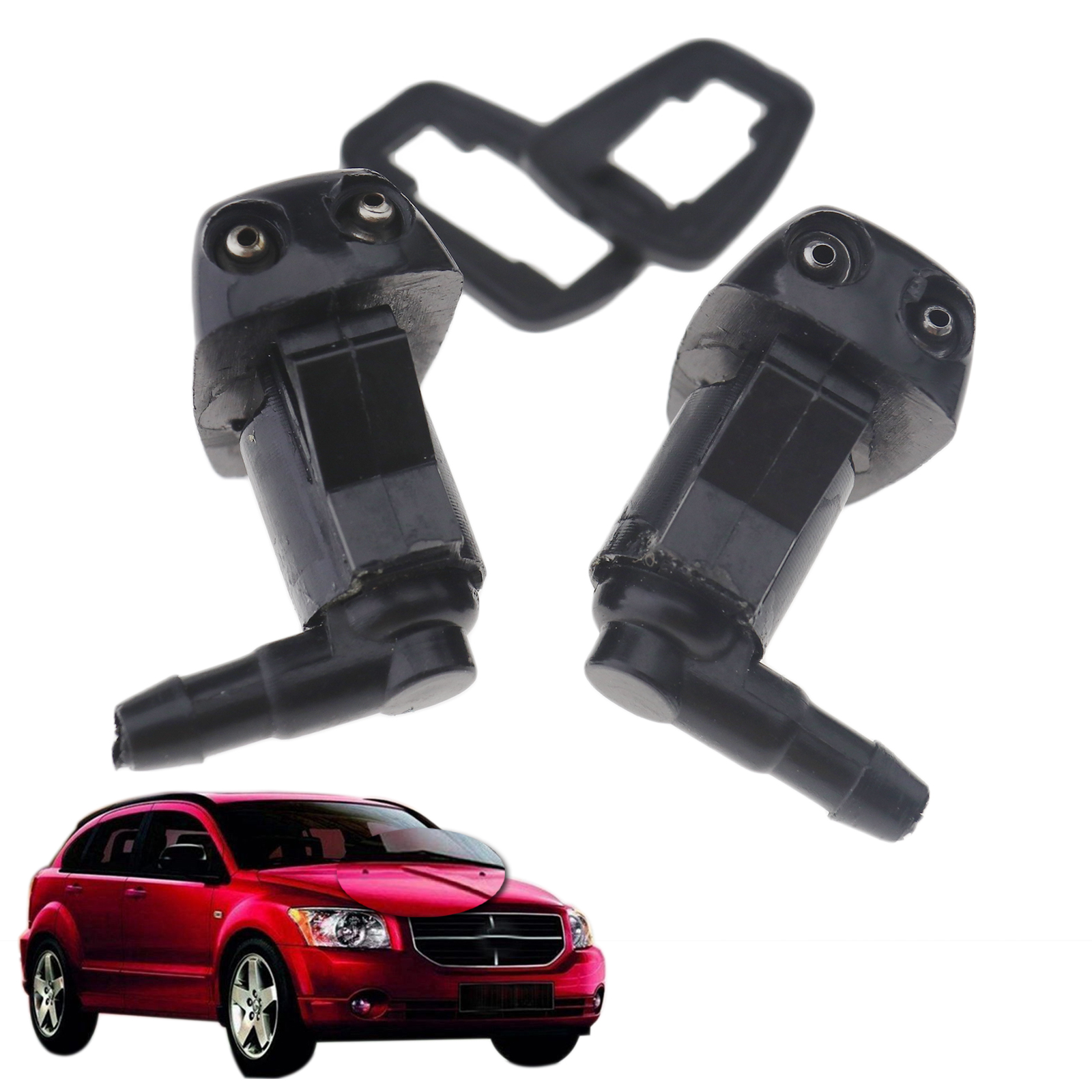 PAIR FRONT WINDSHIELD Washer Sprayer Nozzle Universal fit Car Vehicle