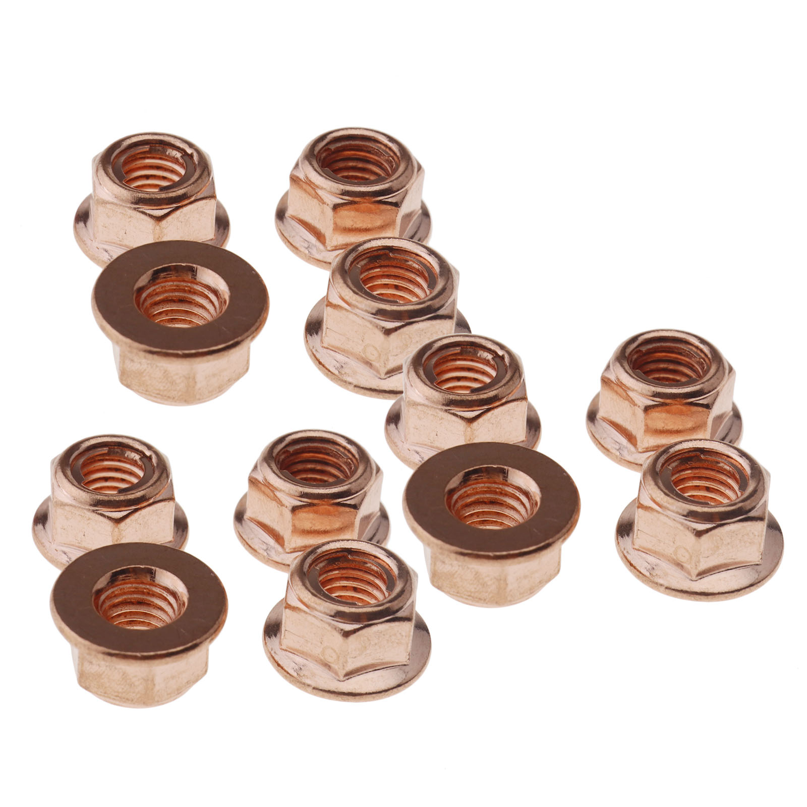 M8 Hex Copper Exhaust Manifold Pipe Nuts Self Locking For BMW 3 Series