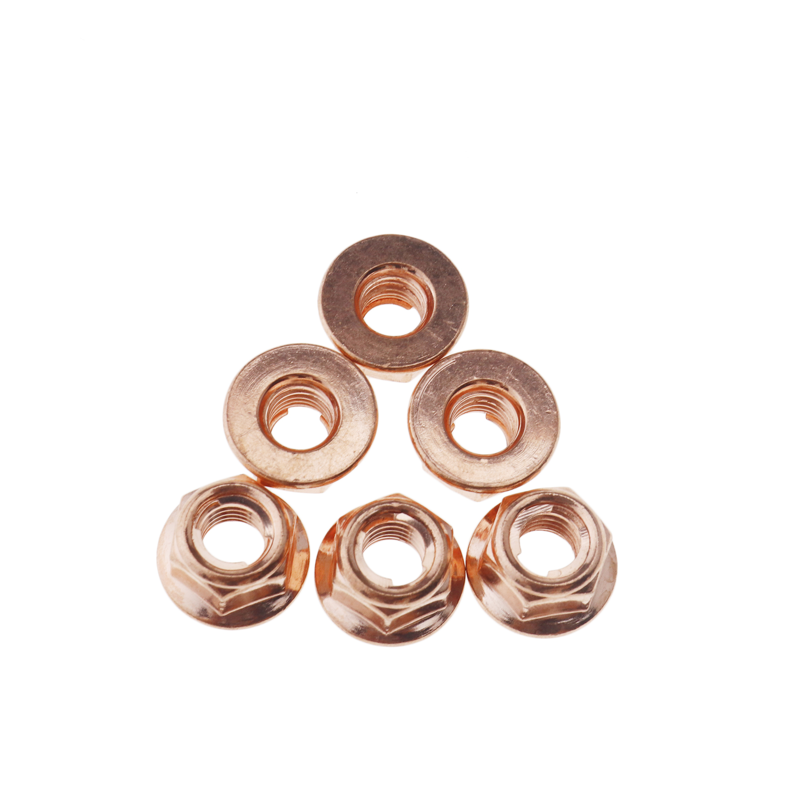 M8 Hex Copper Exhaust Manifold Pipe Nuts Self Locking For BMW 3 Series