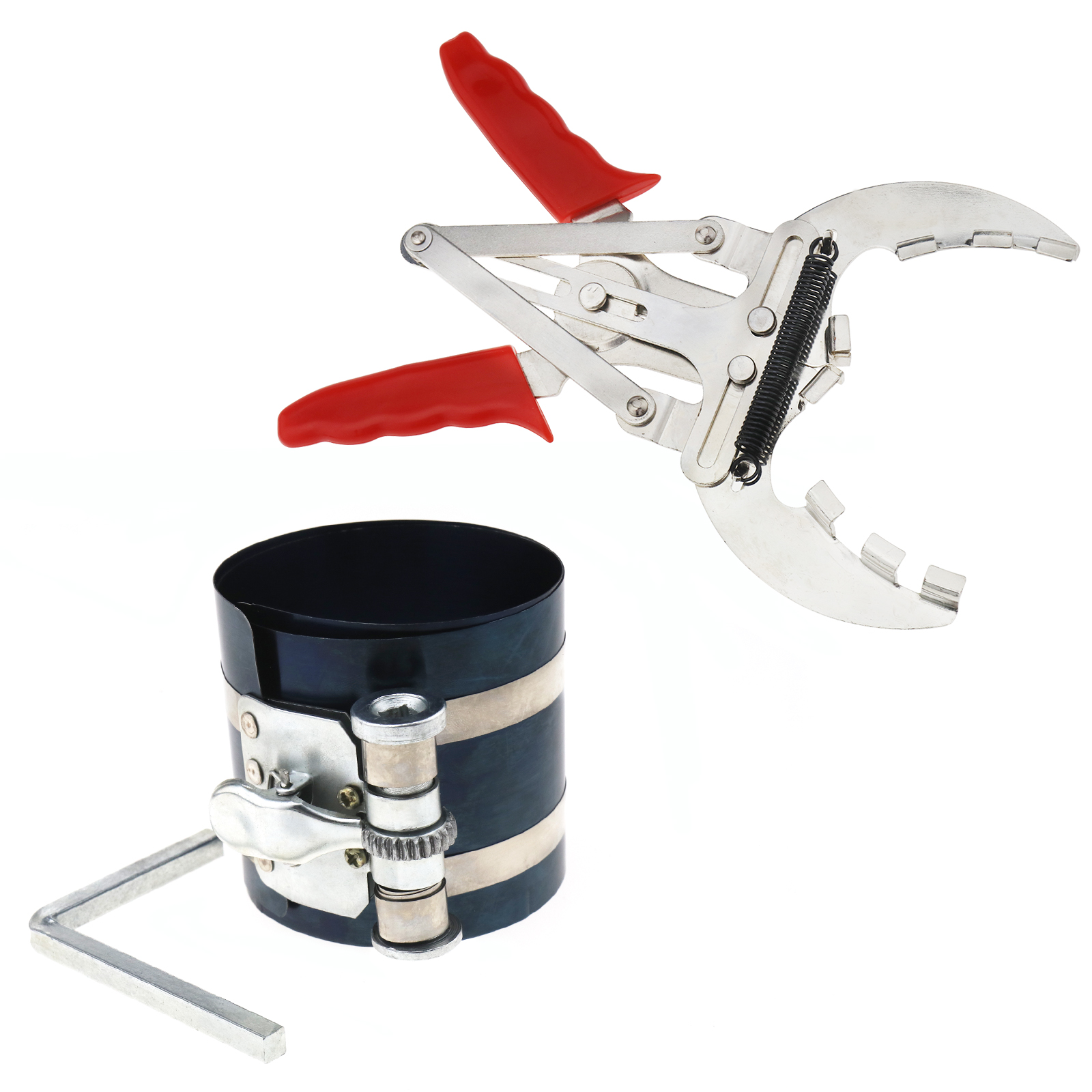 Car Engine Piston Ring Compressor Ratchet Clamp Installation Tool Foe Car Acce F