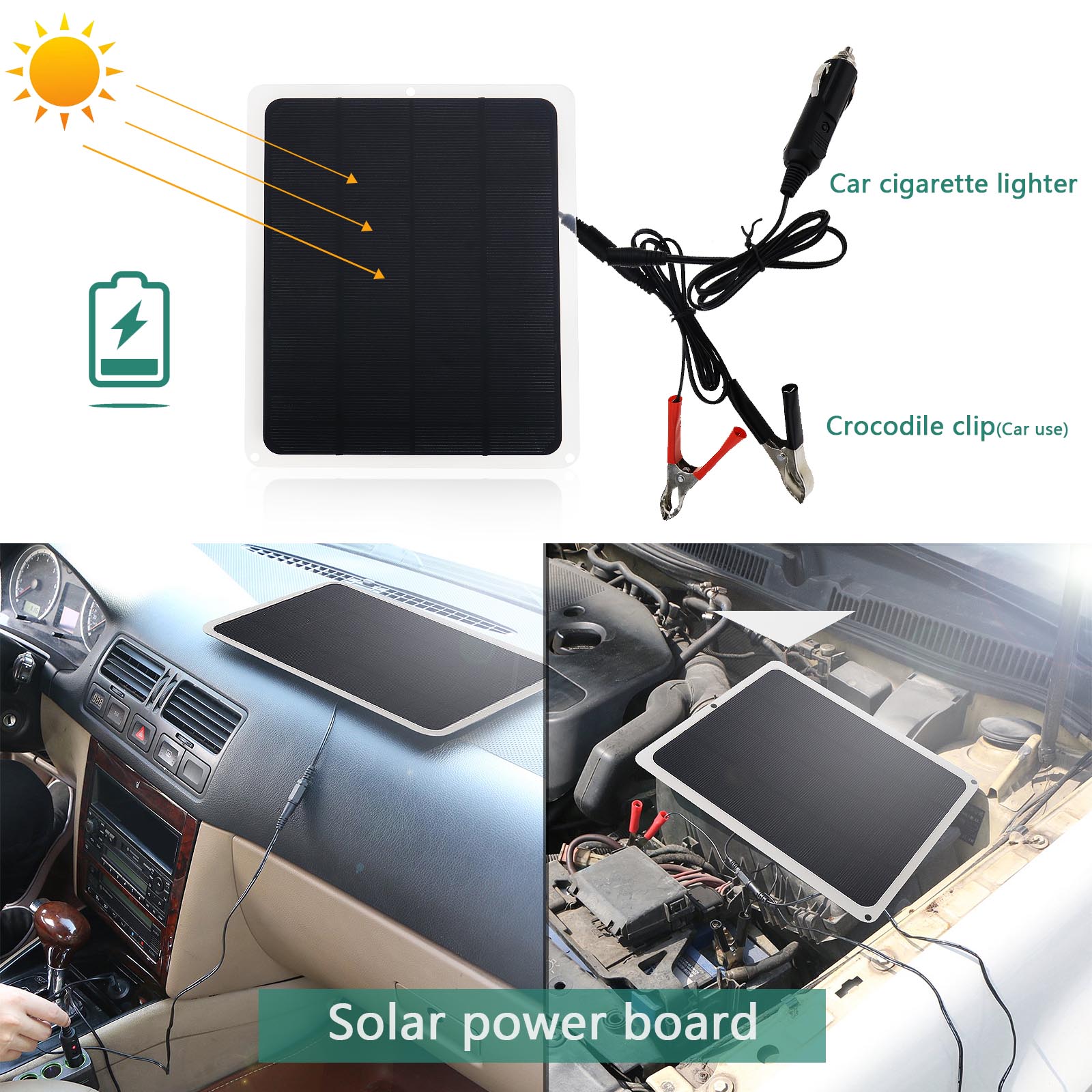 12V 5V Solar Car Battery Charger SunPower Panel Trickle Lighter Plug eBay