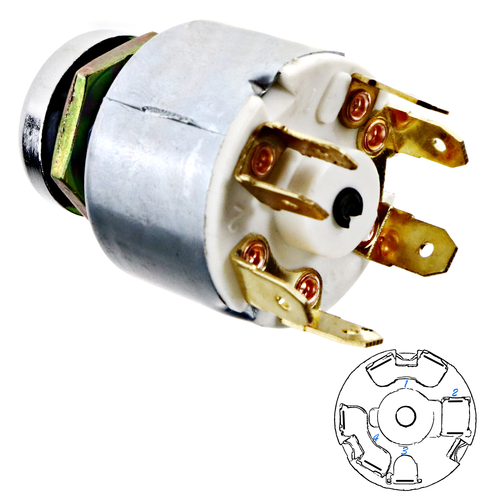 12V UNIVERSAL BIKE MOTORCYCLE MOTORBIKE BOAT MARINE 4 POSITION IGNITION SWITCH