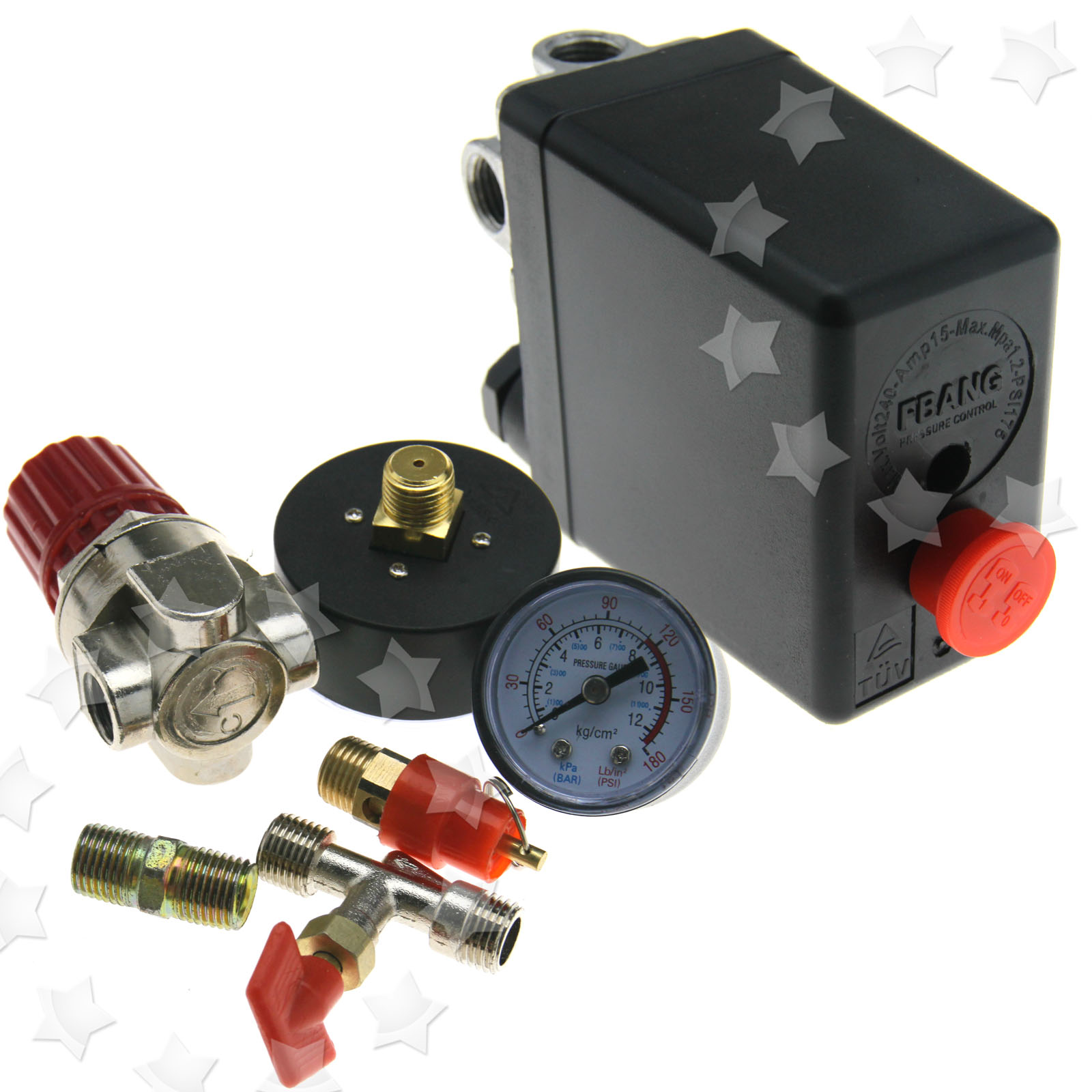 240V 0180 PSI Air Regulator Compressor Pressure Control Switch Relief