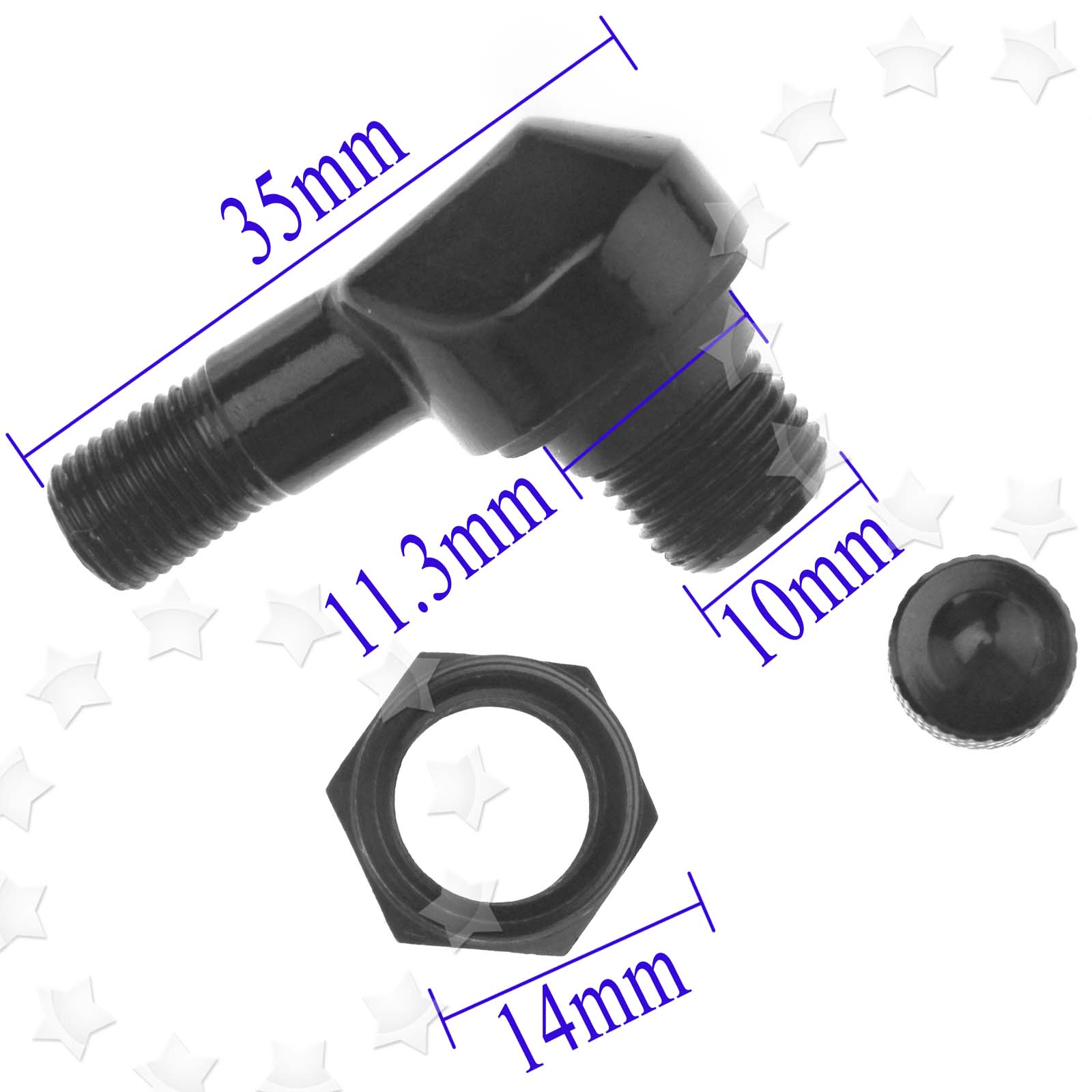 4Pcs 11,3 mm Motorrad Felgenventil Adapter Motorrad Winkelventil Aluminiumlegierung Motorradventile Motorrad Ventiladapter CNC Reifen Ventil Ventiladapter Reifenventilverlängerung für Motorrad