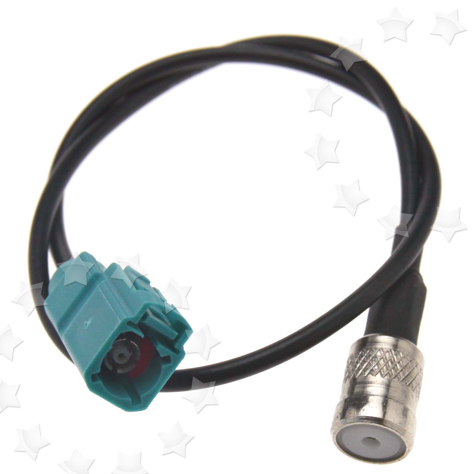 CAR STEREO FAKRA Female to ISO Female Antenna Adapter Cable for