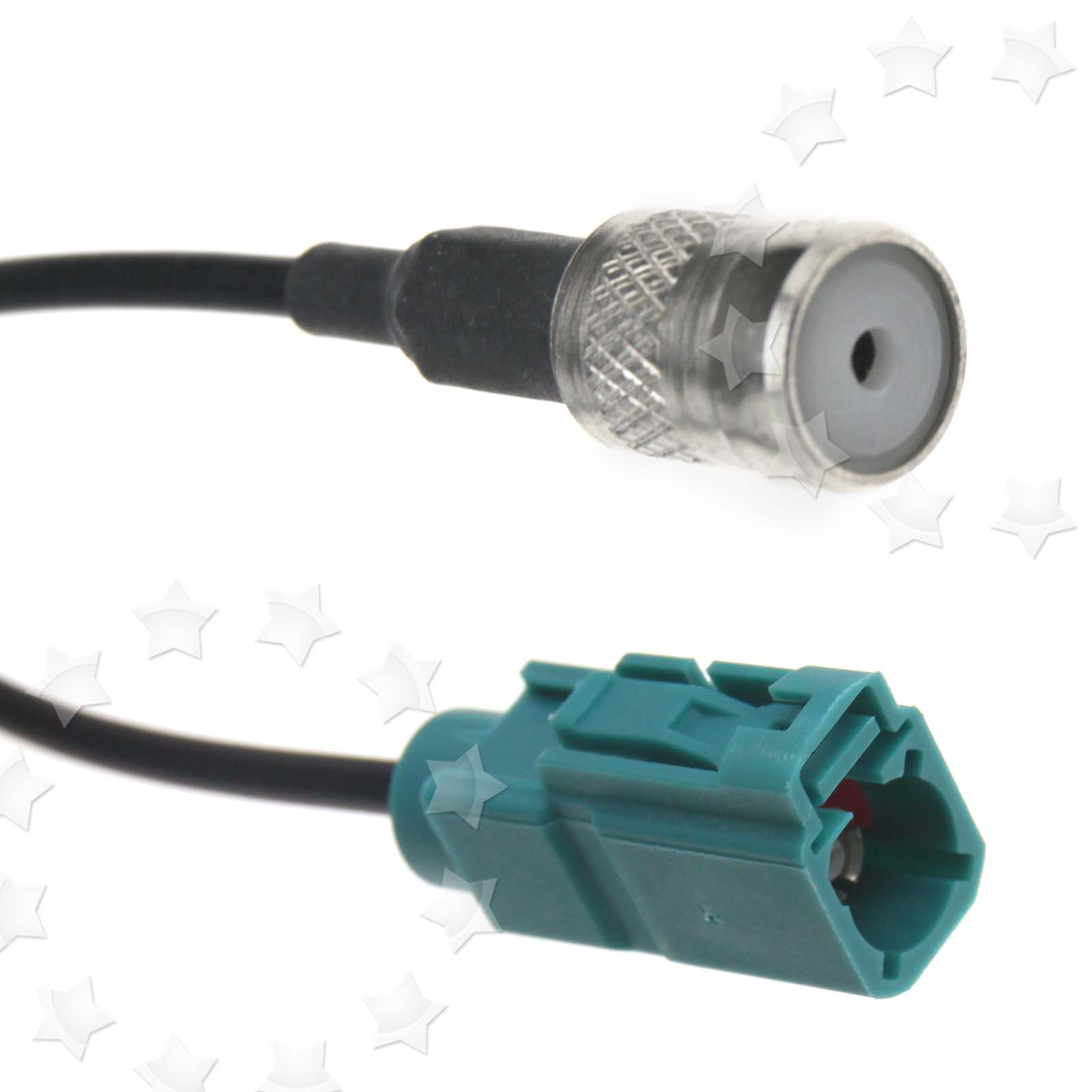 CAR STEREO FAKRA Female to ISO Female Antenna Adapter Cable for