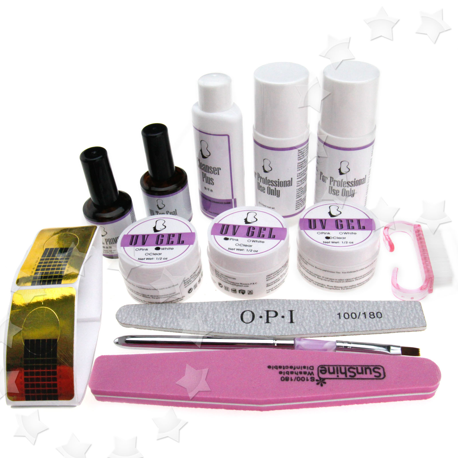 13PCS Professional UV Gel Nail Kit Set Extension UV Topcoat | eBay
