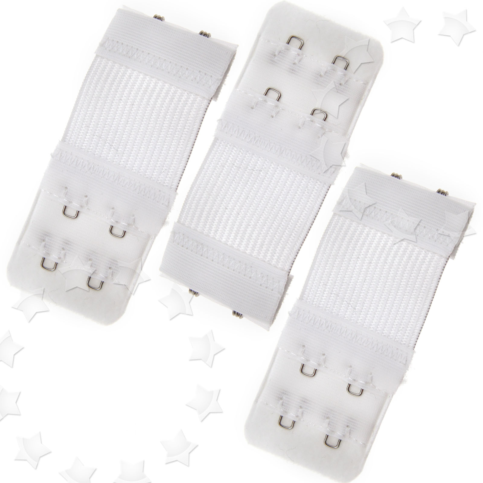 TRIXES BH Verlängerung 3er Set - Schwarz Weiß Beige Für 3-Haken BHs