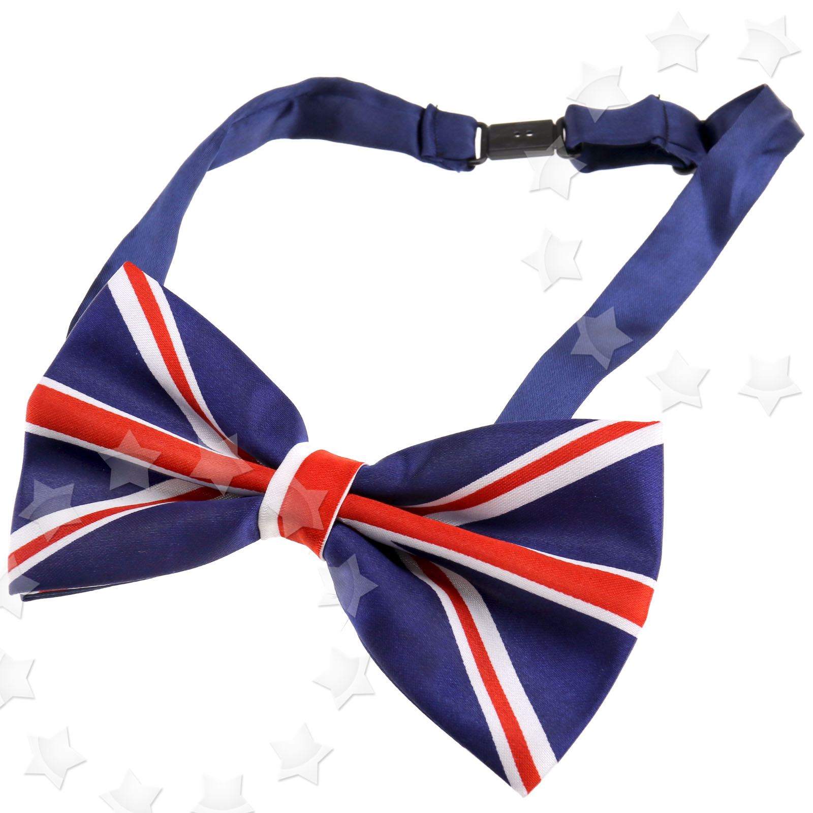 Mens Pre Tied Wedding Party Prom Union Jack Flag Necktie Tie Satin Bow