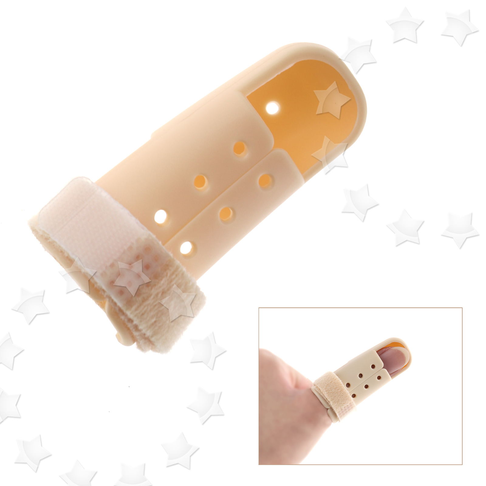 Hard Plastic Mallet Finger Splint DIP Joint Support Brace Fracture Pain