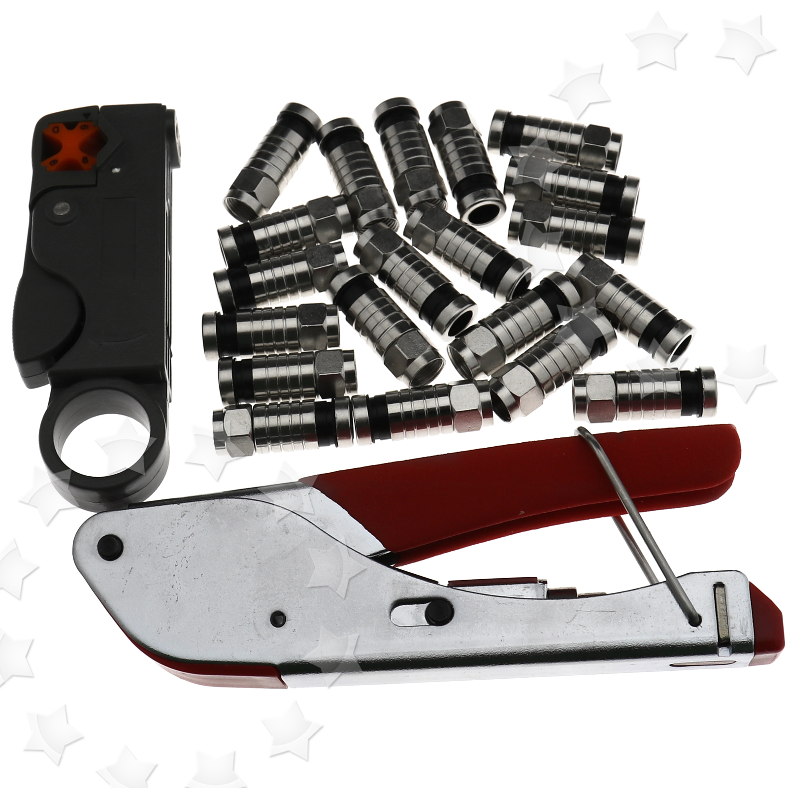 22X COMPRESSION TOOL Kit FType Connector For RG6 RG59 Cable Coax