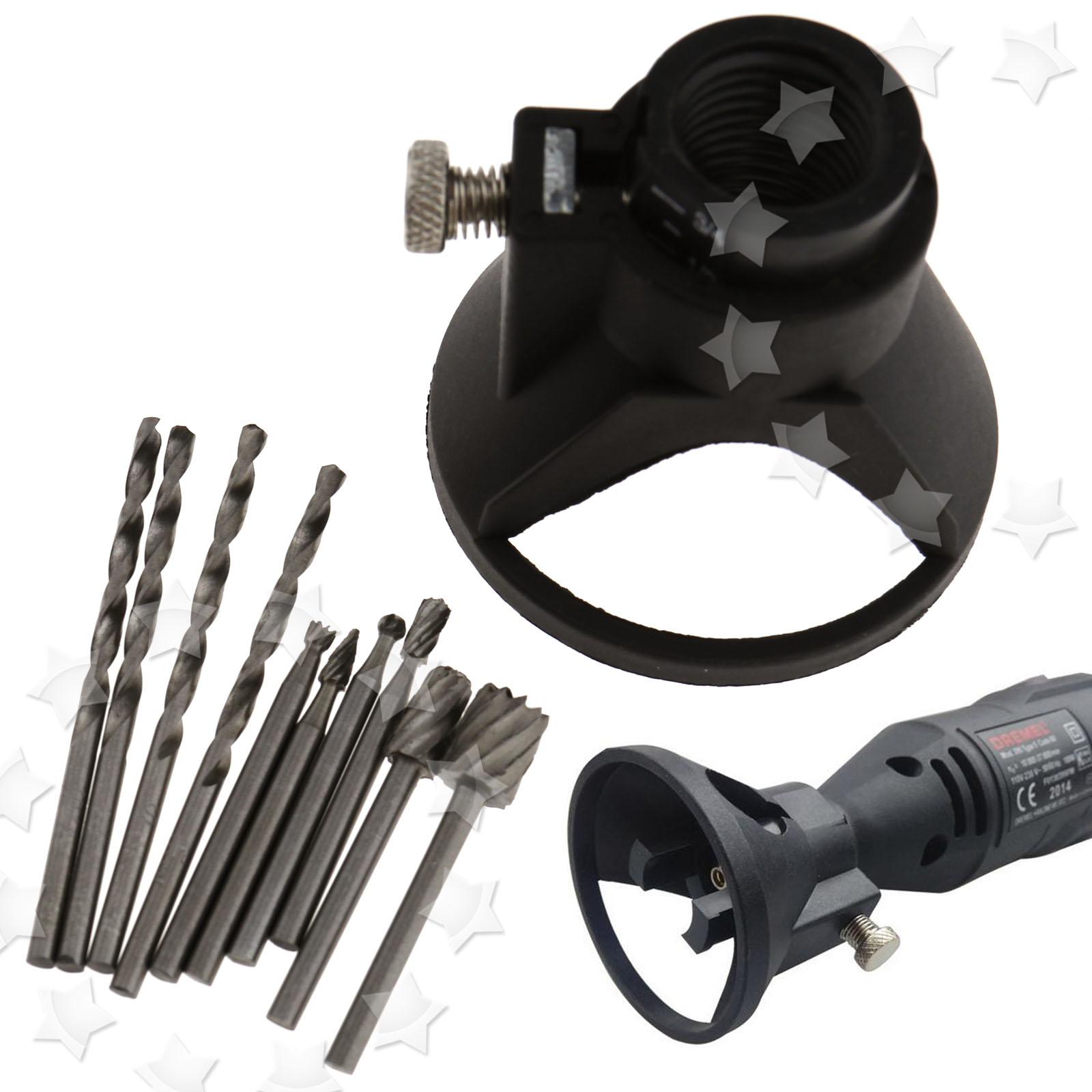 For Rotary Multi Tool Cutting Guide Attachment HSS Router Drill Bits