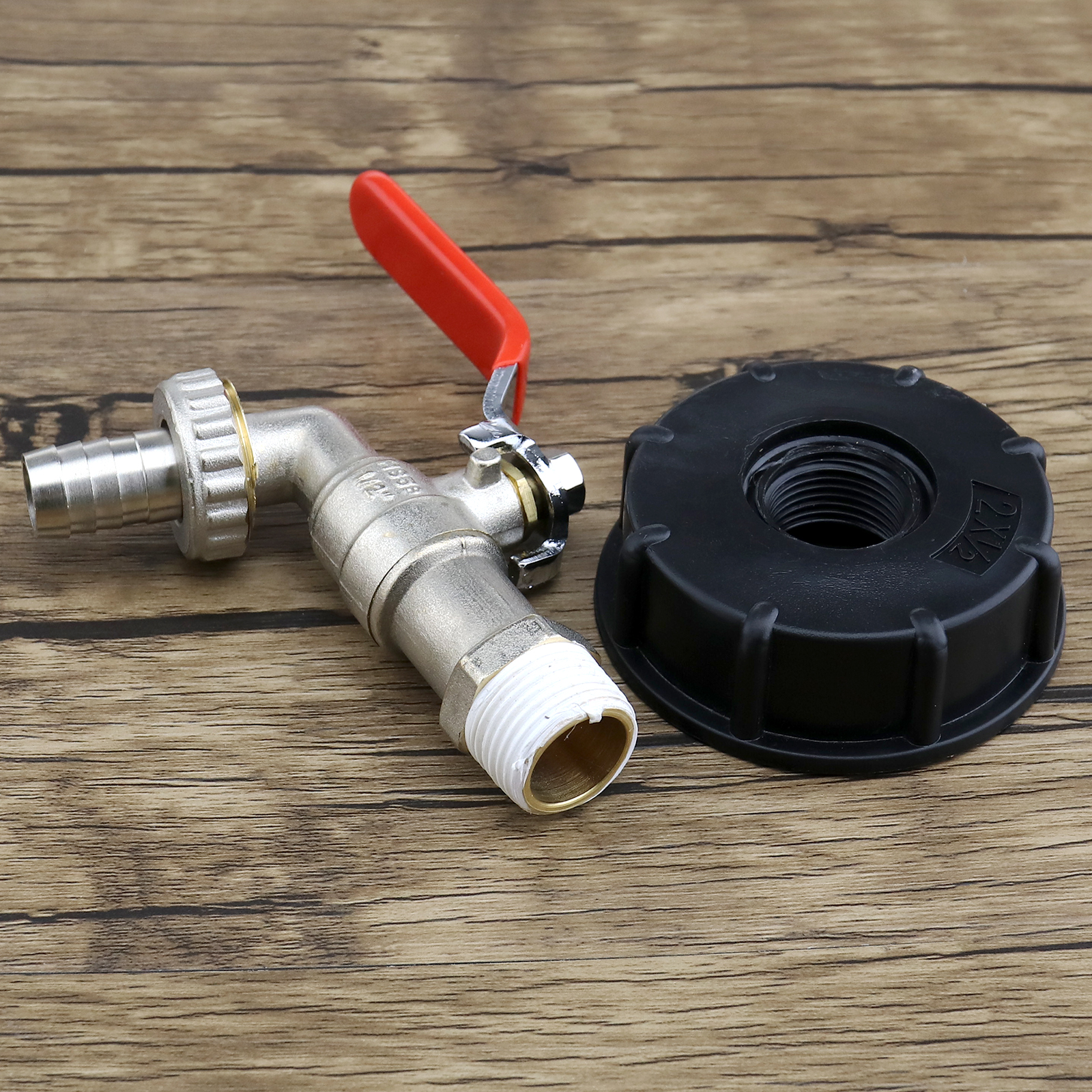 IBC Tote Tank Drain Adapter Threaded Cap Garden Hose Connector 1/2