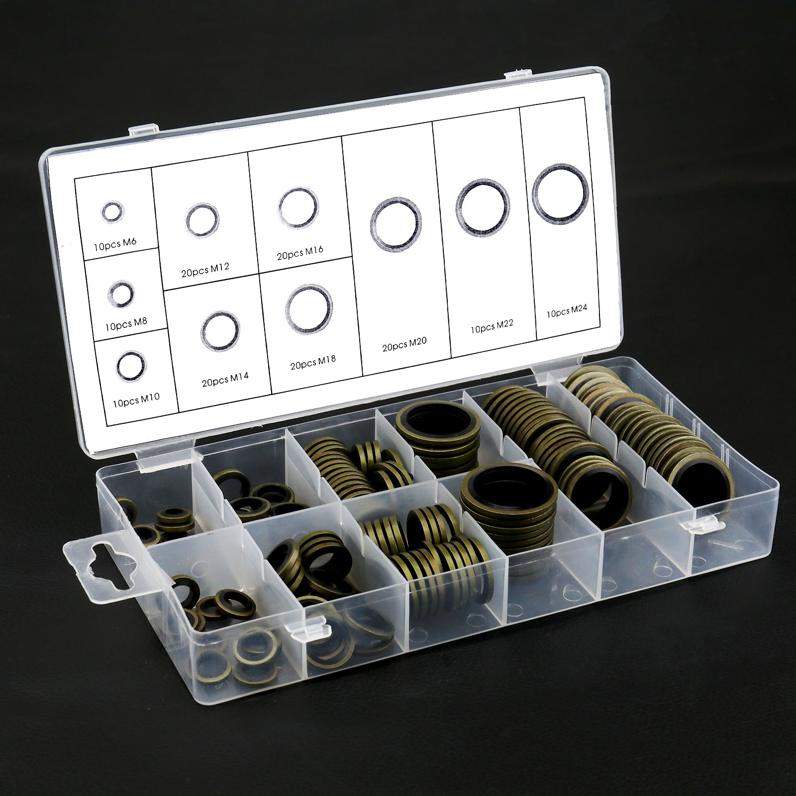 150x M6M24 Yellowishbrown Bonded Seal Oil Drain Plug Washer