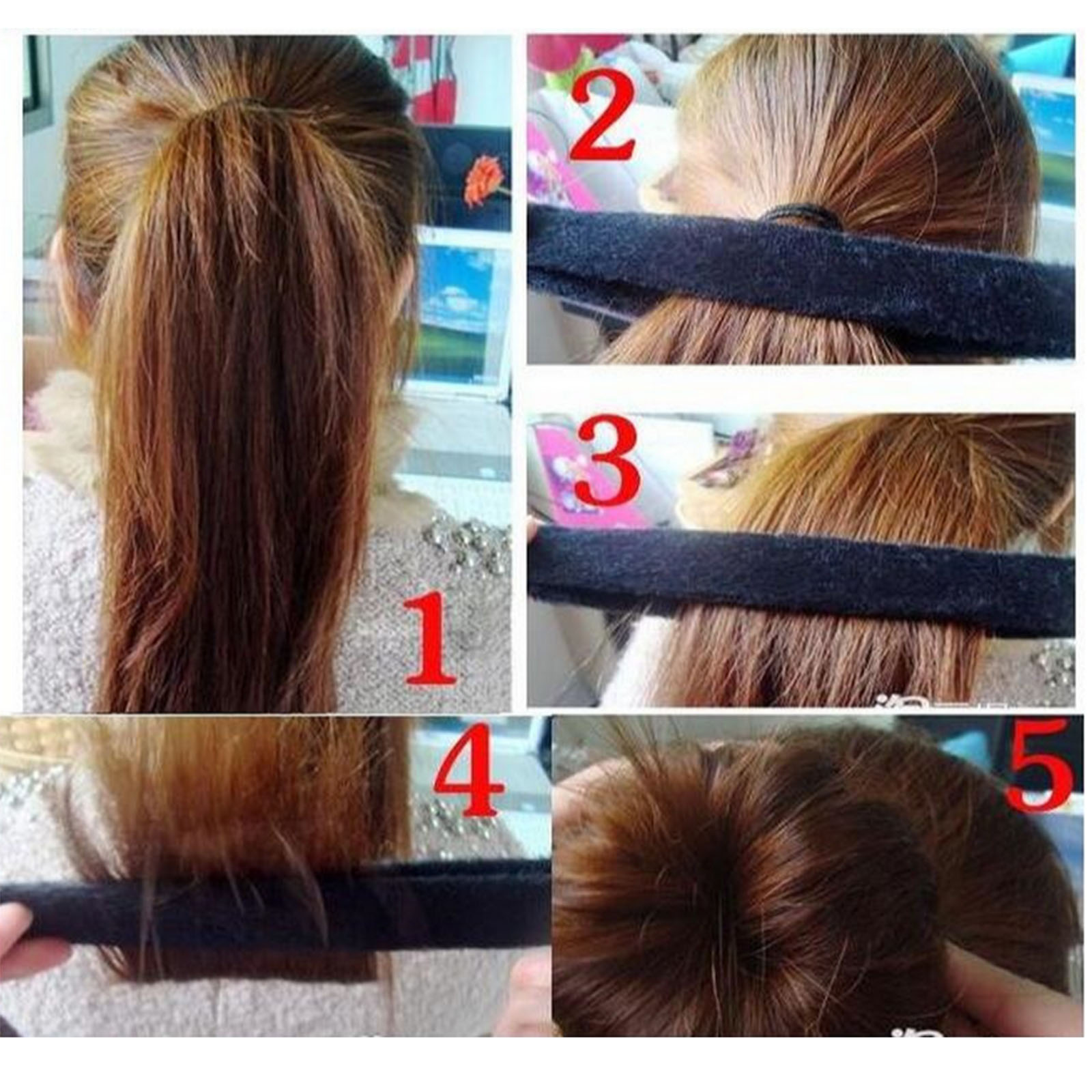 6PCS Women's Bun Hair Maker Magic Hair Bun Snap Styling Maker DIY
