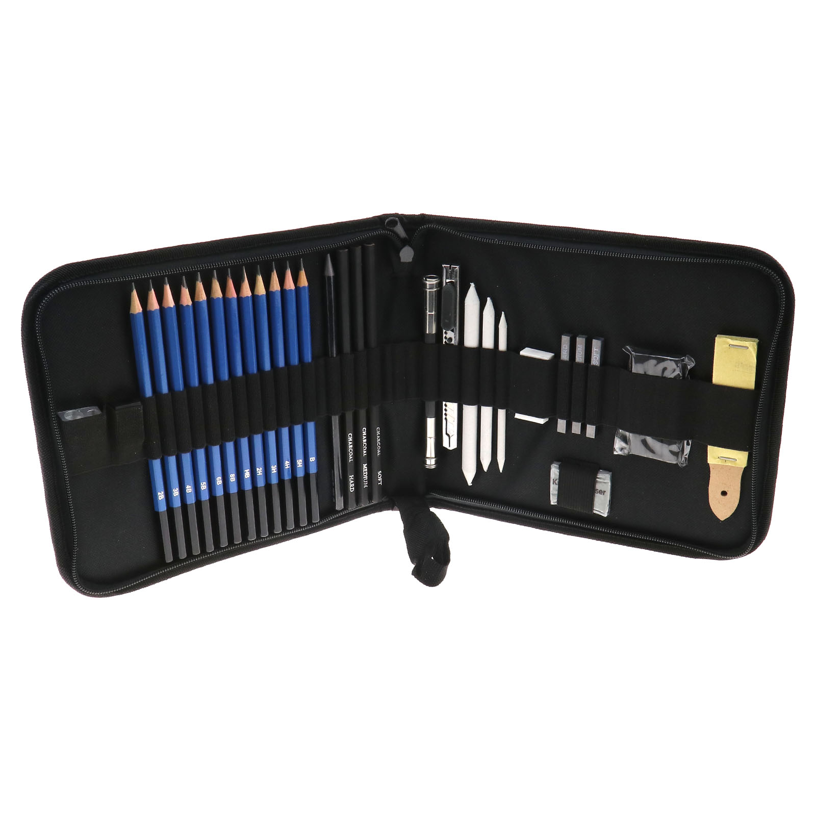 33Pcs Sketch Pencils Charcoal Pencil Eraser Kit Art Craft For Drawing