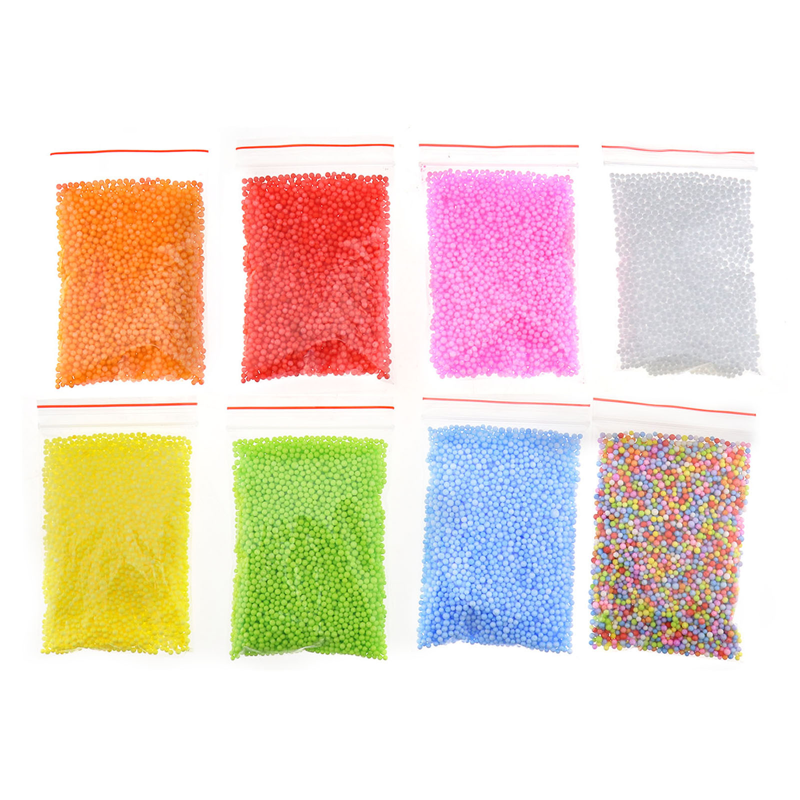8 Pack Assorted Colors Polystyrene Styrofoam Filler Foam Mini Beads