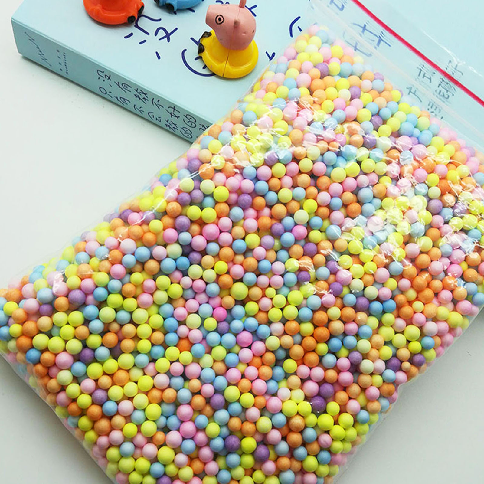 8 Pack Assorted Colors Polystyrene Styrofoam Filler Foam Mini Beads