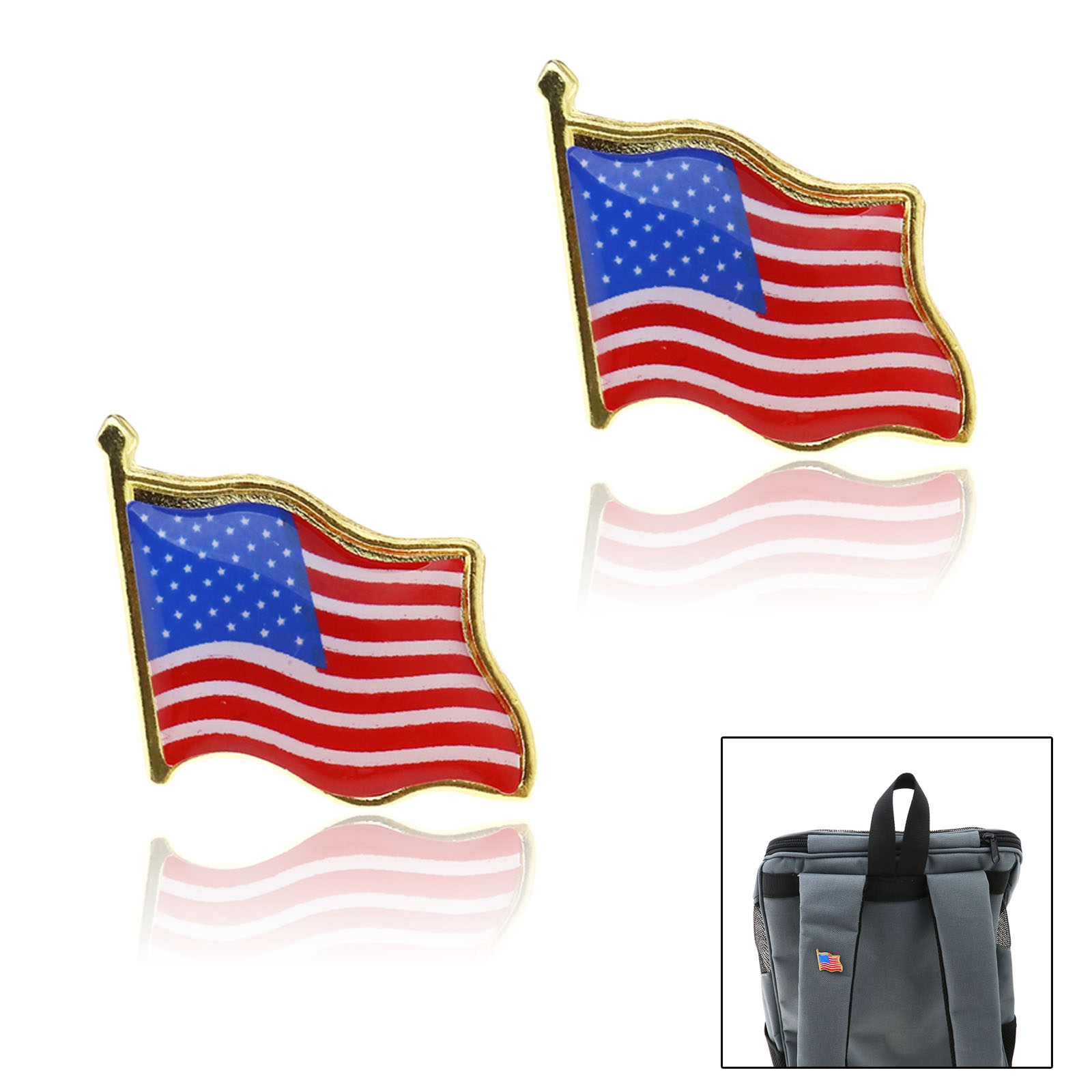 10pcs United States USA Hat Tie Tack Badge Pin American Flag Lapel Pin