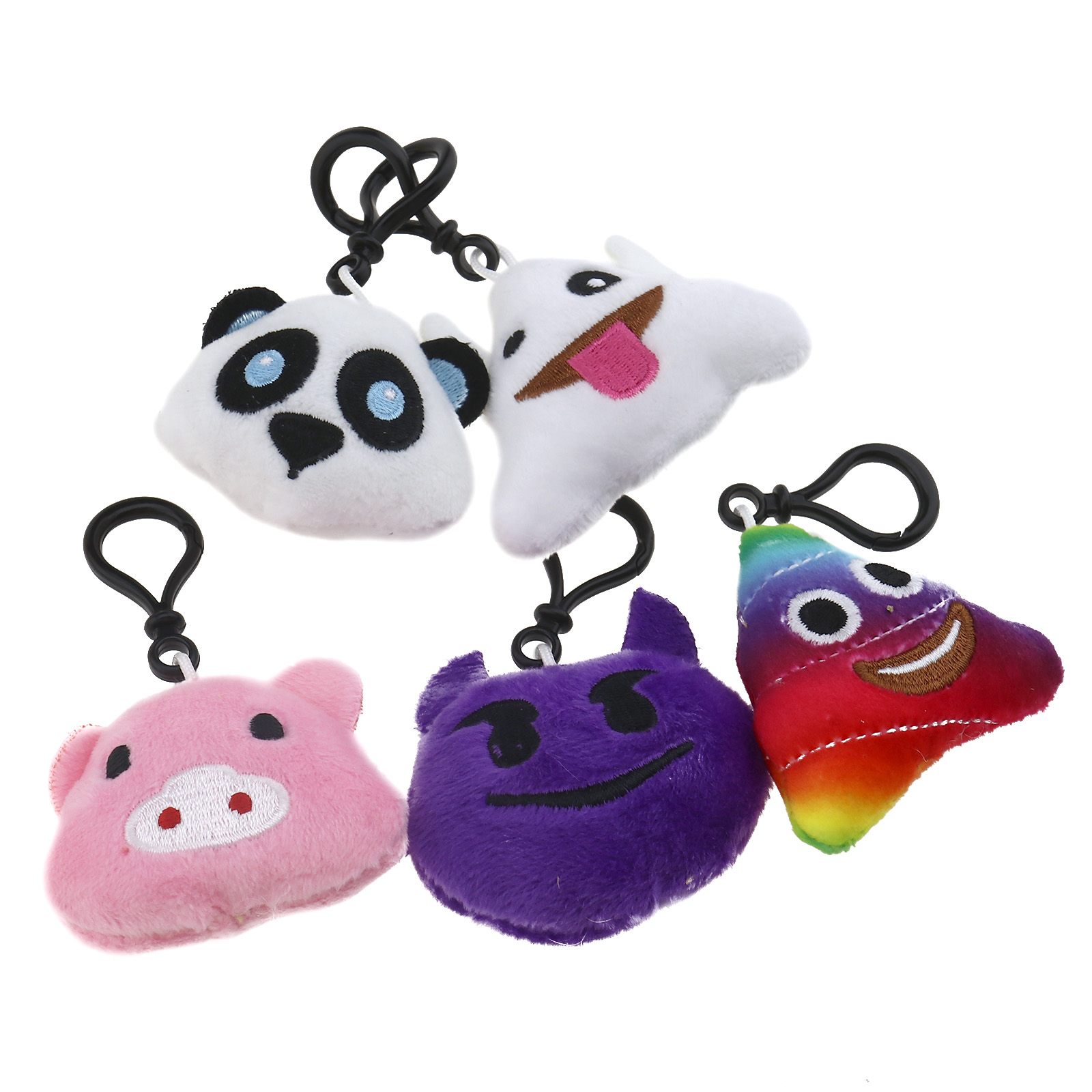 Funny Mini Emoji Face Plush Emoticon Keychain Toy Ring Key Chain