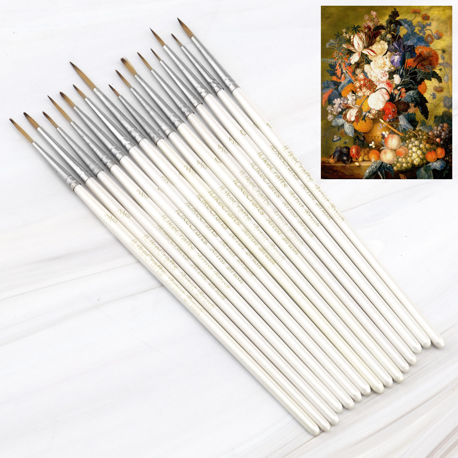 Extra Fine Brush Set 15pcs For Fine Detail Artwork Miniature Modelling