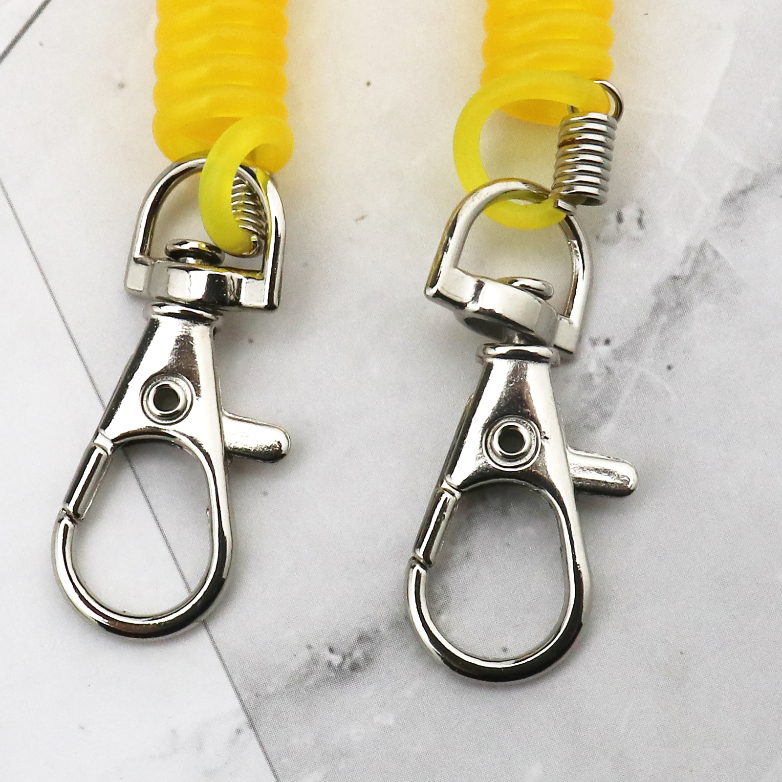 12X Retractable Plastic Spring Coil Spiral Stretch Key Ring Chain