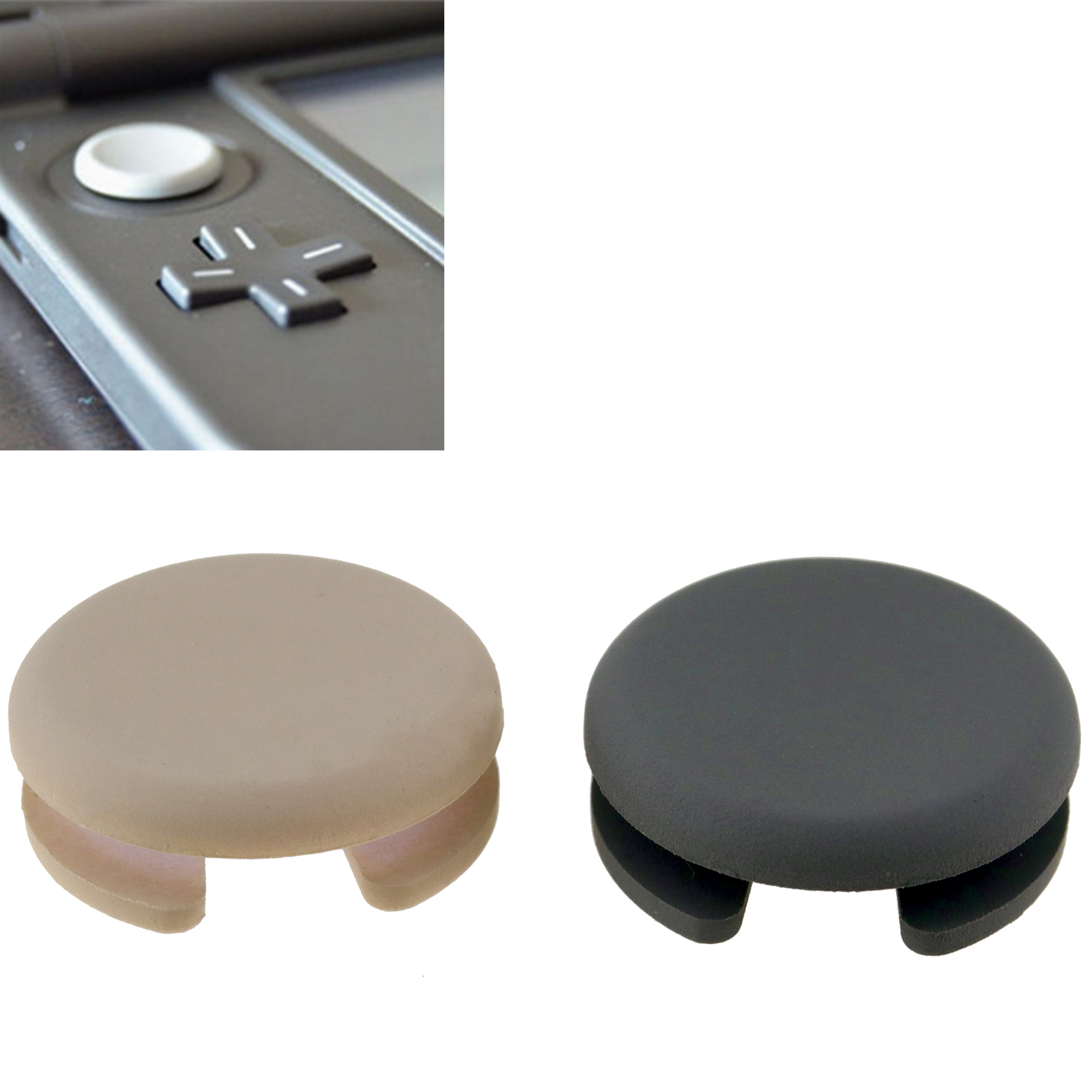 For Nintendo 3DS XL Grey Plastic Analog Joy Stick Thumb Cap Button