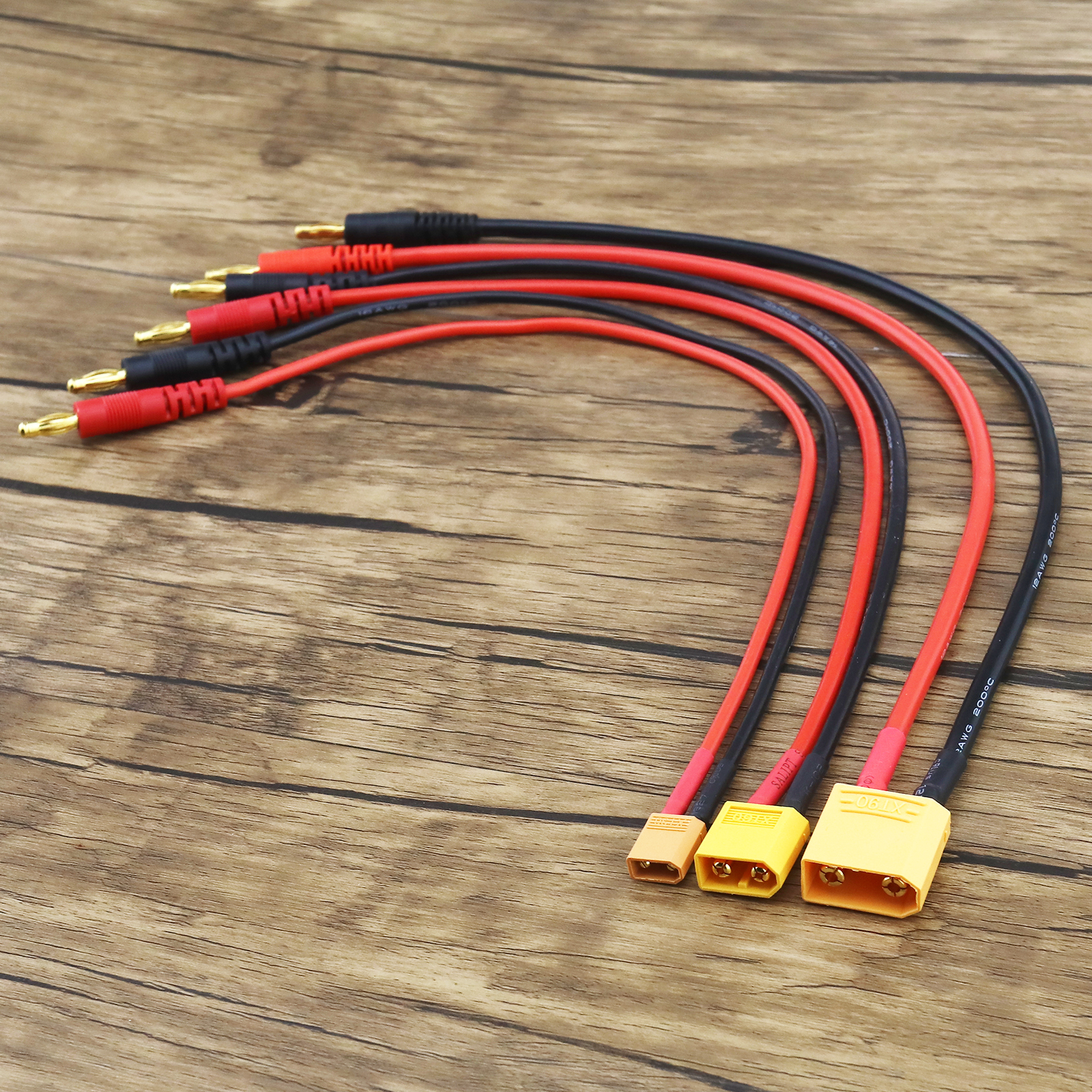 XT30 16AWG/ XT60 14AWG/XT90 12AWG 4mm Banana Battery Connector Plug for