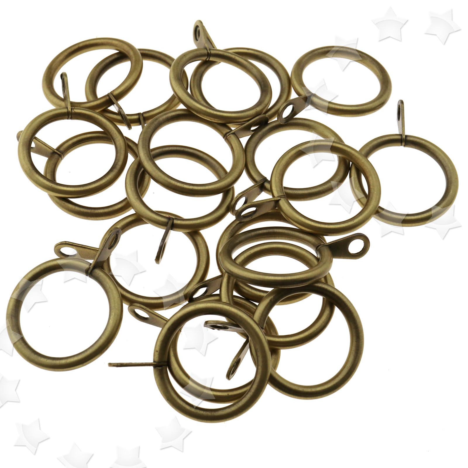 Pack Of 30 Brass Metal Curtain Rod Pole Ring 25mm Internal Diameter Gold Hanging