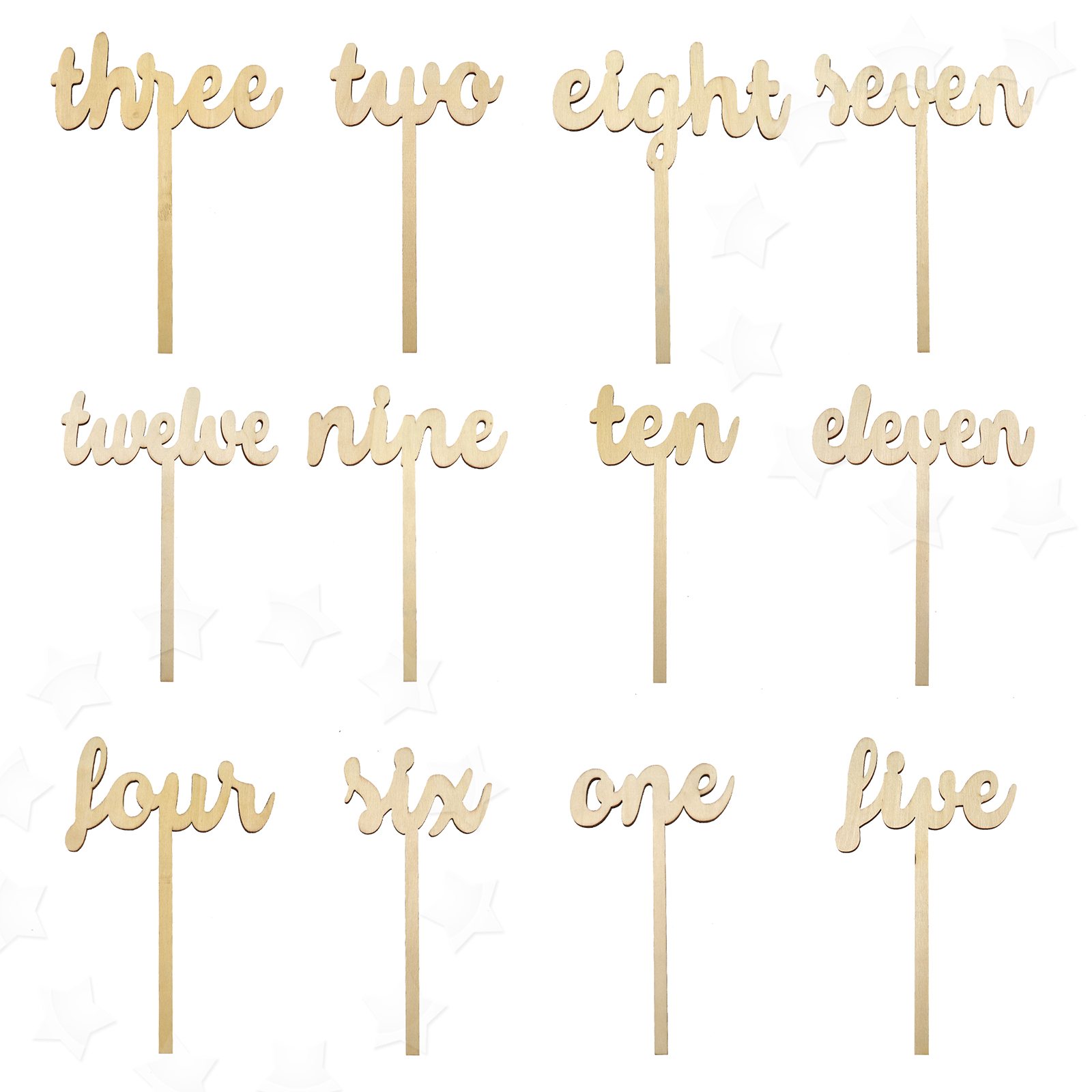 Details About 12 X Wooden Table Numbers Stand On Short Sticks Wedding Party Home Craft Set