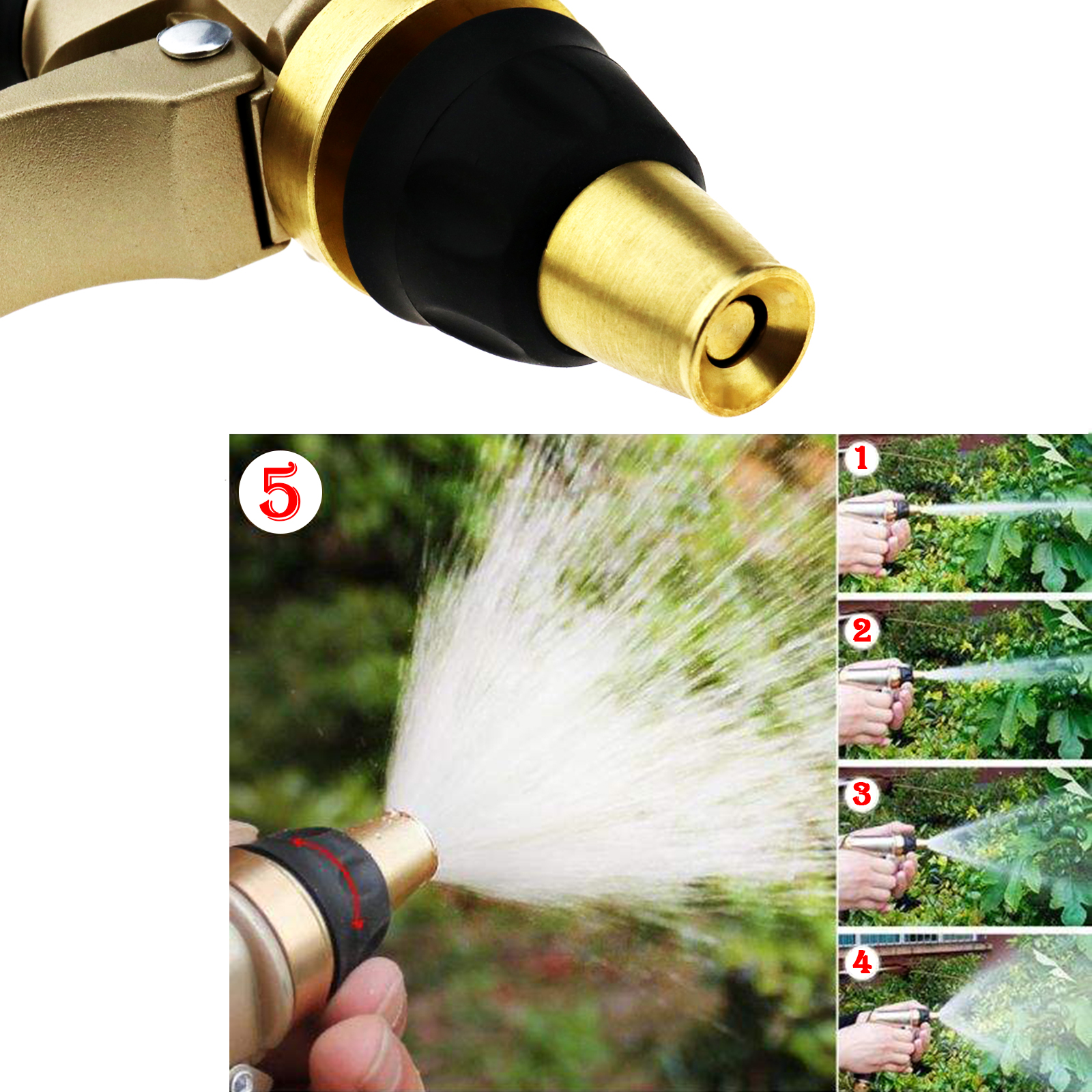 High Pressure Hose Nozzle Water Sprayer Spray Wash Car Lawn Garden 3/4