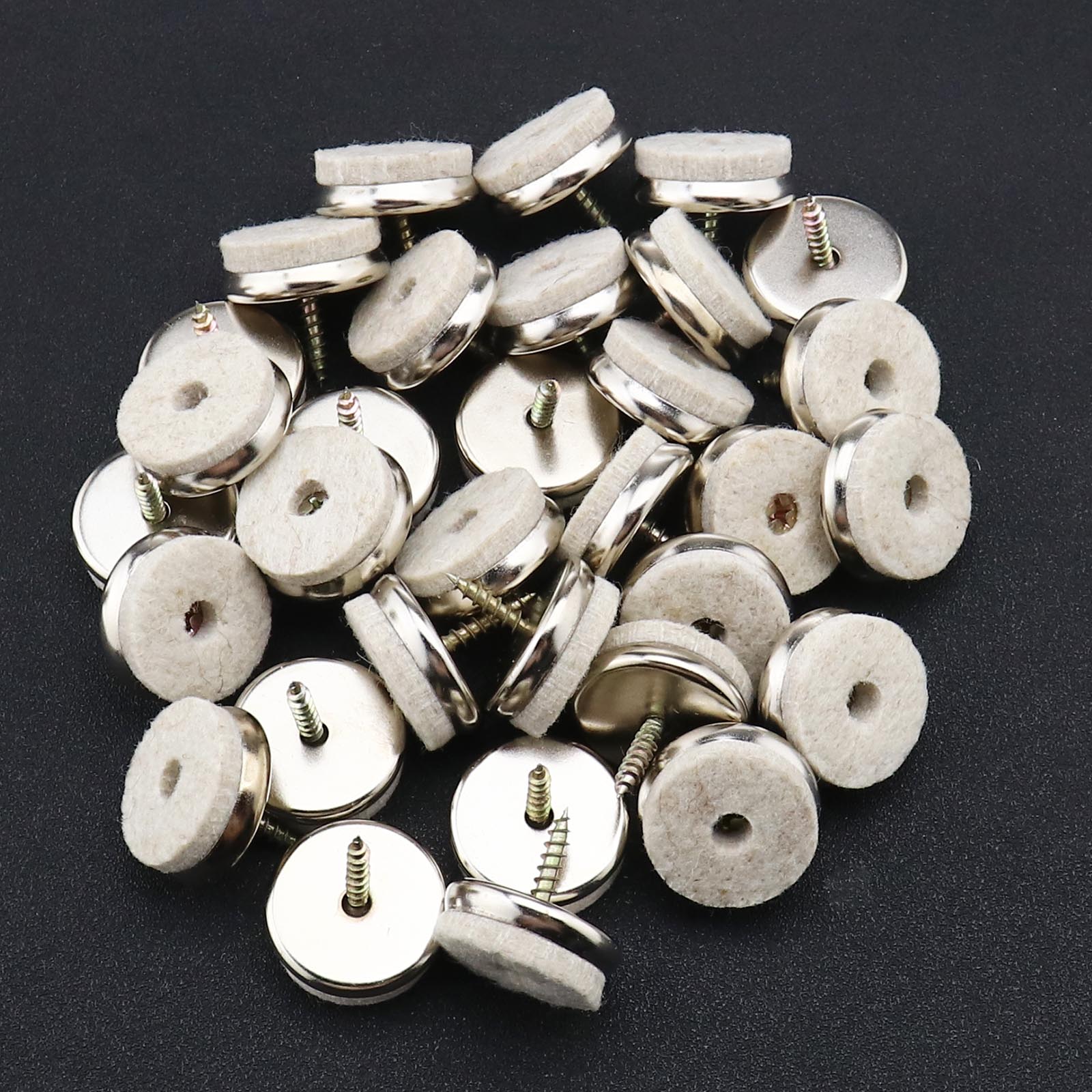32pcs Chair Leg Glides Screw in Furniture Felt Pads 28mm Floor