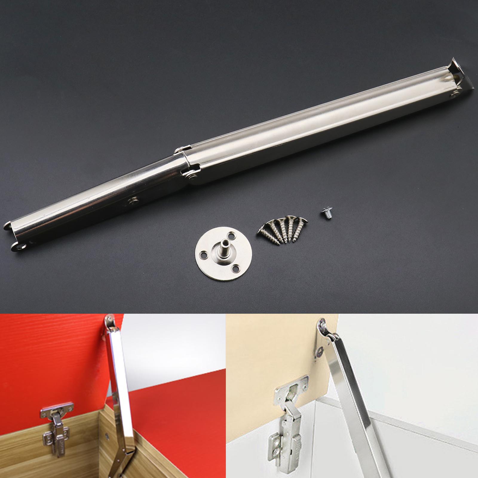 2pack 200N/44lb Gas Springs Lid Support Hinge with Soft Close Support