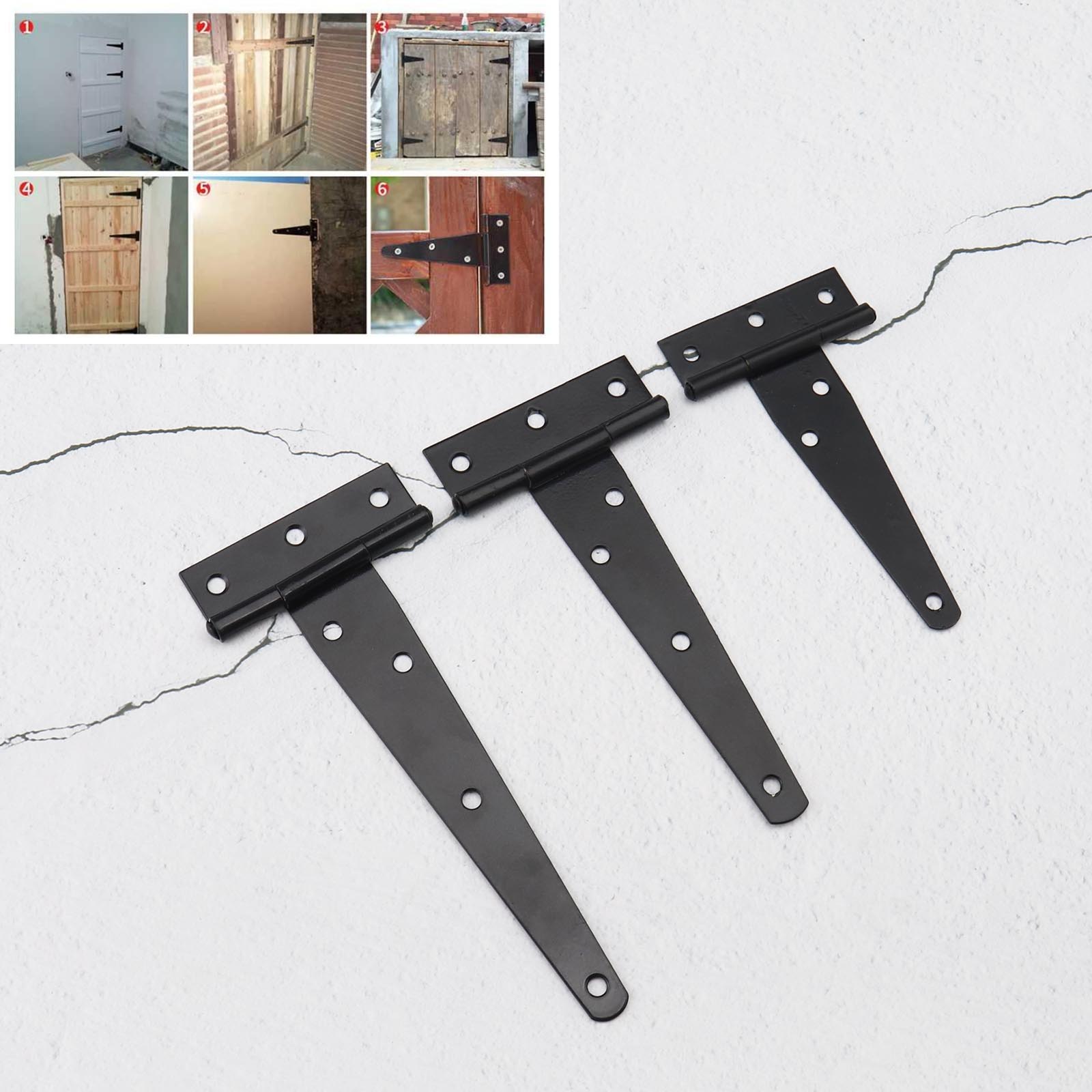 One pair Black 10/" plain tee hinges T hinge gate shed