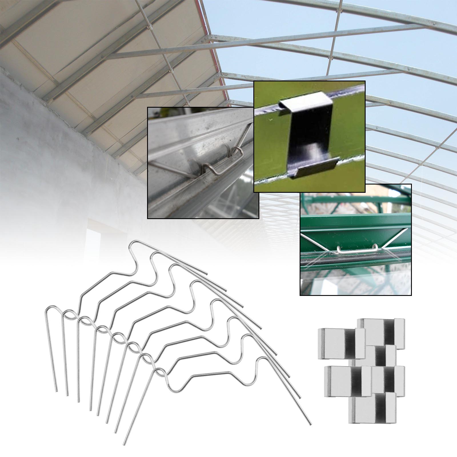 50 W and 50 Z Glazing Clips for Greenhouse Glass Polycarbonate Acrylic